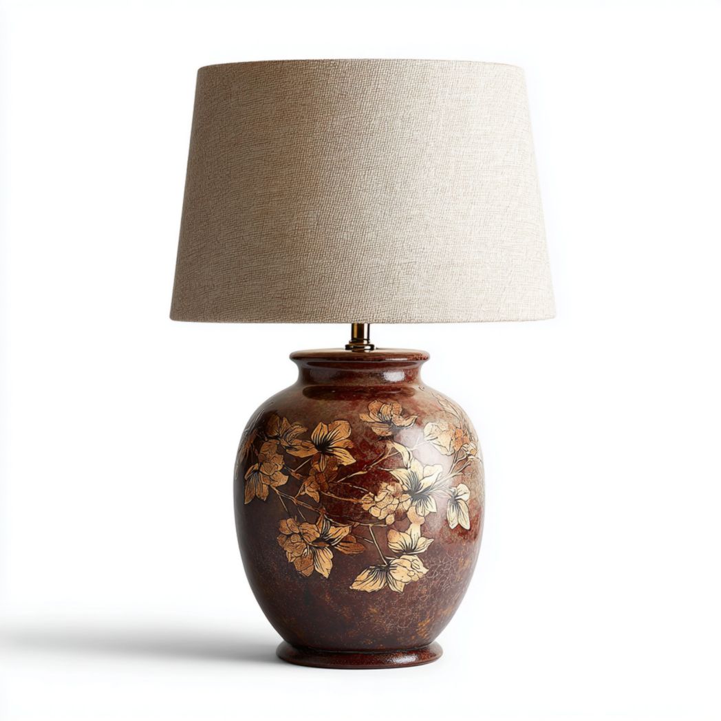 Lampe de table en céramique décorative avec abat-jour en tissu-Yglesiasft