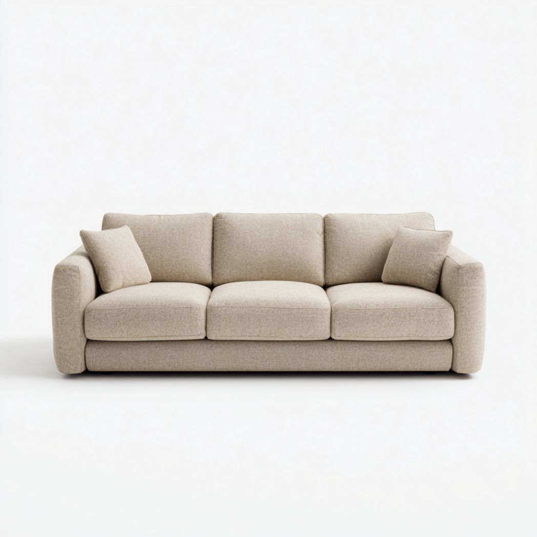 Canapé 3 places en tissu beige-Yglesiasft