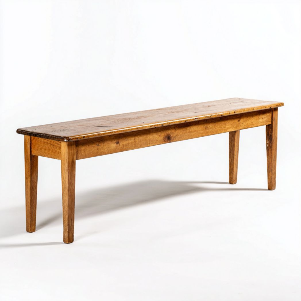 Banc en pin aux pieds fuselés-Amgefurniture