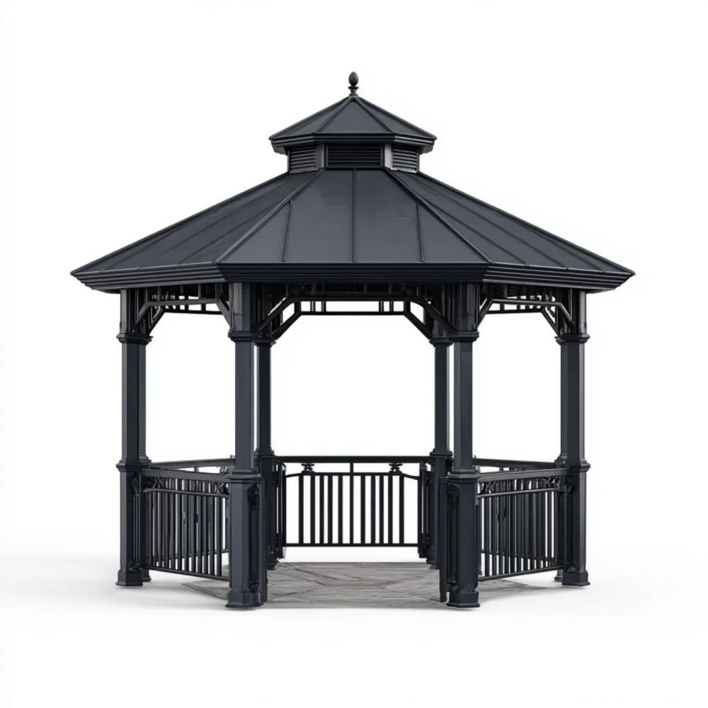 Gazebo in metallo 300x300x270 cm - Antracite - Design classico