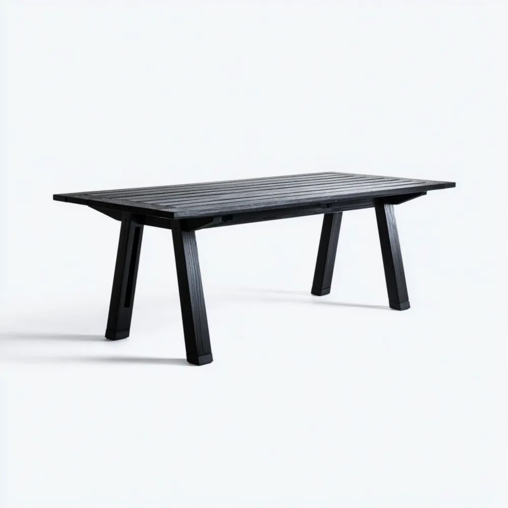 Tavolo da pranzo Legno 180x90x75 cm - Nero - Design Minimalista