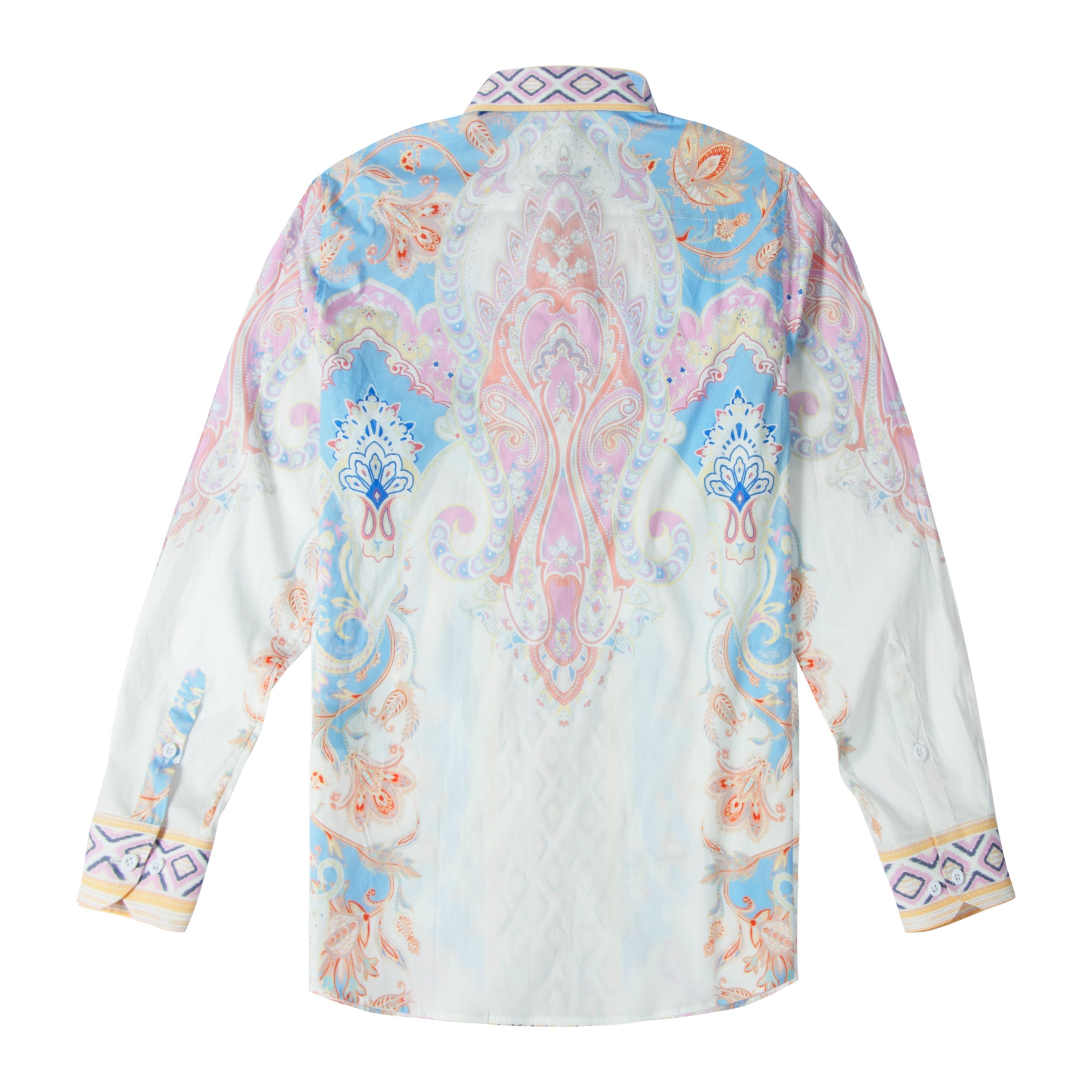 Aurora Paisley Pattern Long Sleeve Button Down Shirt Jonvidesign