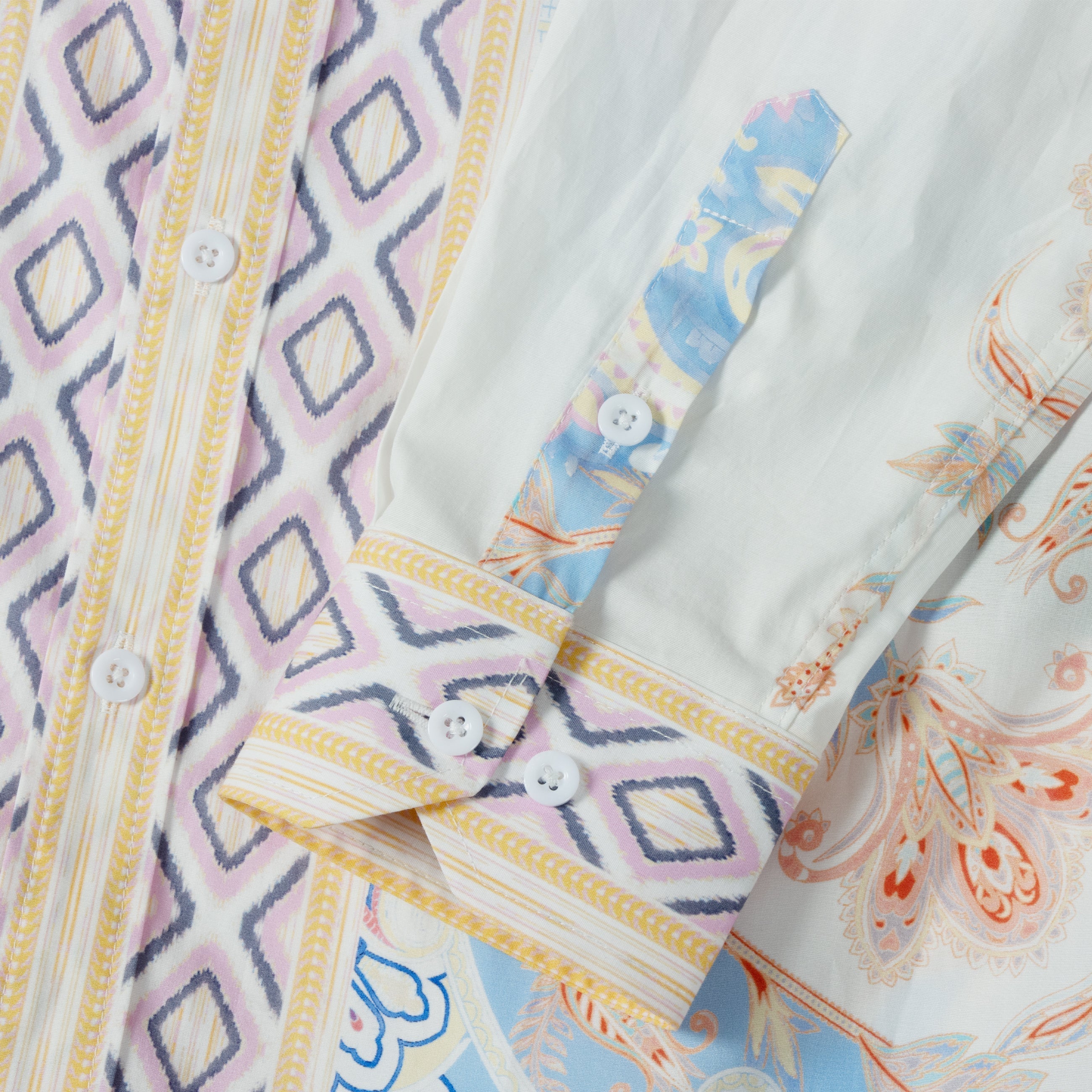 Aurora Paisley Pattern Long Sleeve Button Down Shirt Jonvidesign