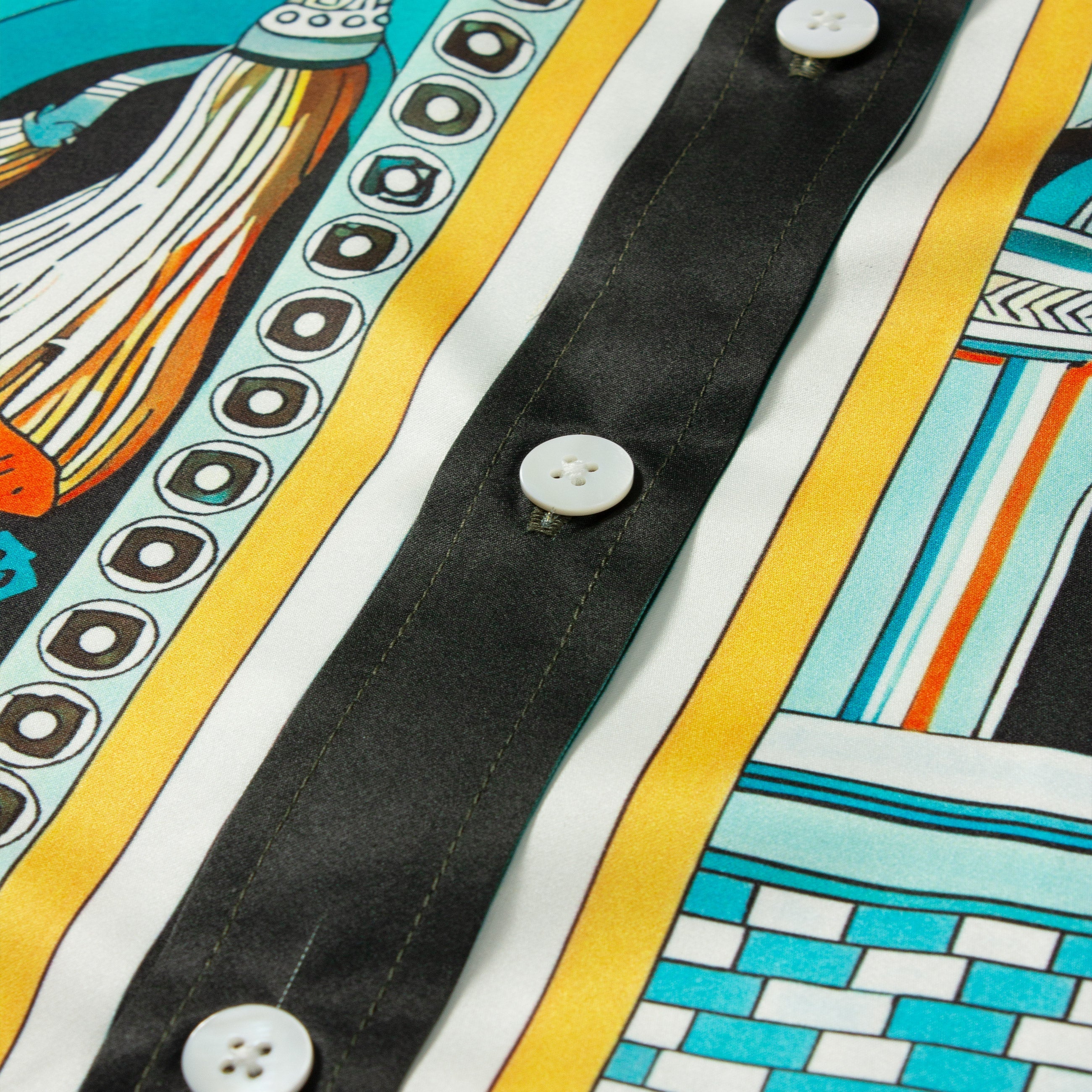 Architecture Pattern Short Sleeve Shirt in Green Jonvidesign