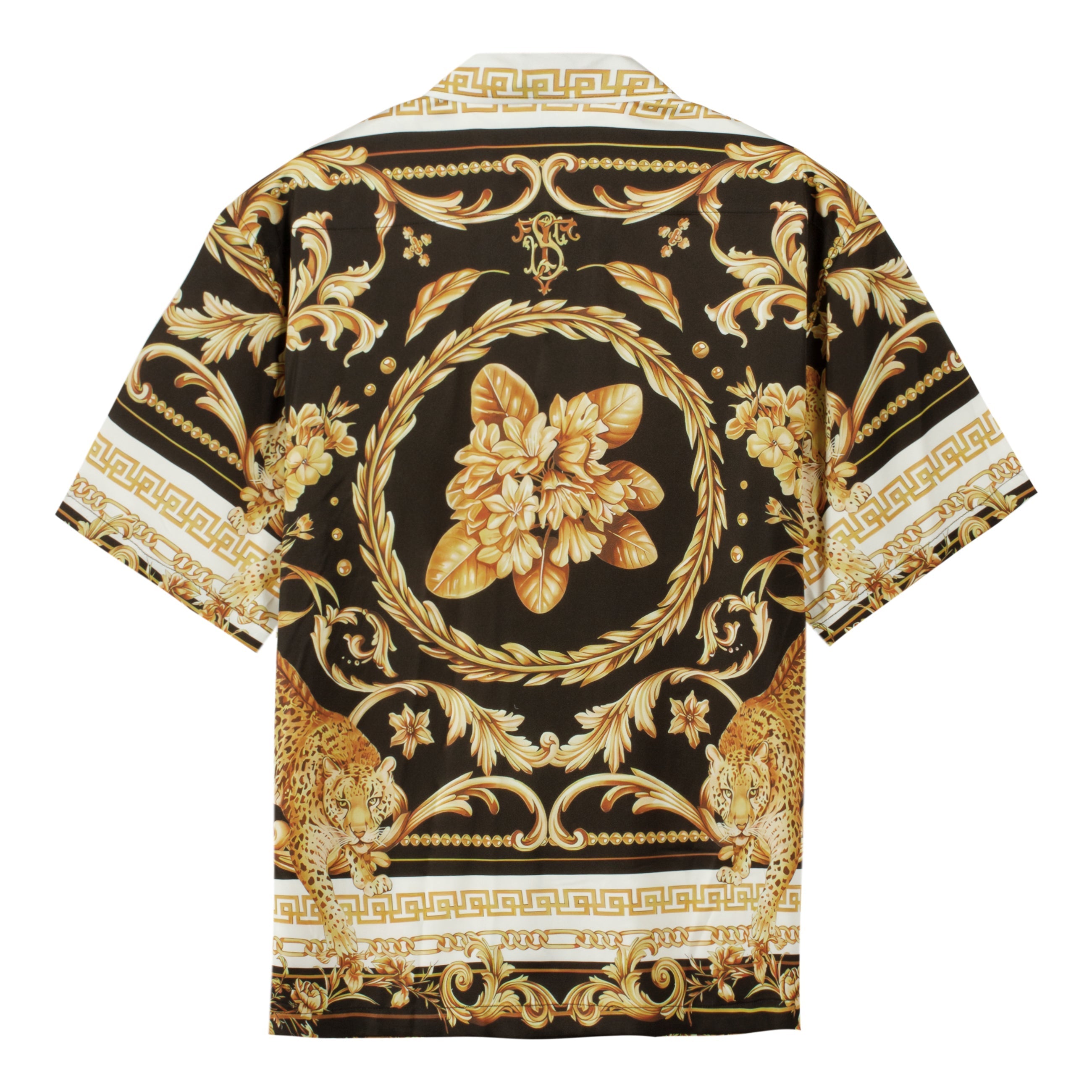 Baroque Short Sleeve Shirt with Animal Pattern Jonvidesign