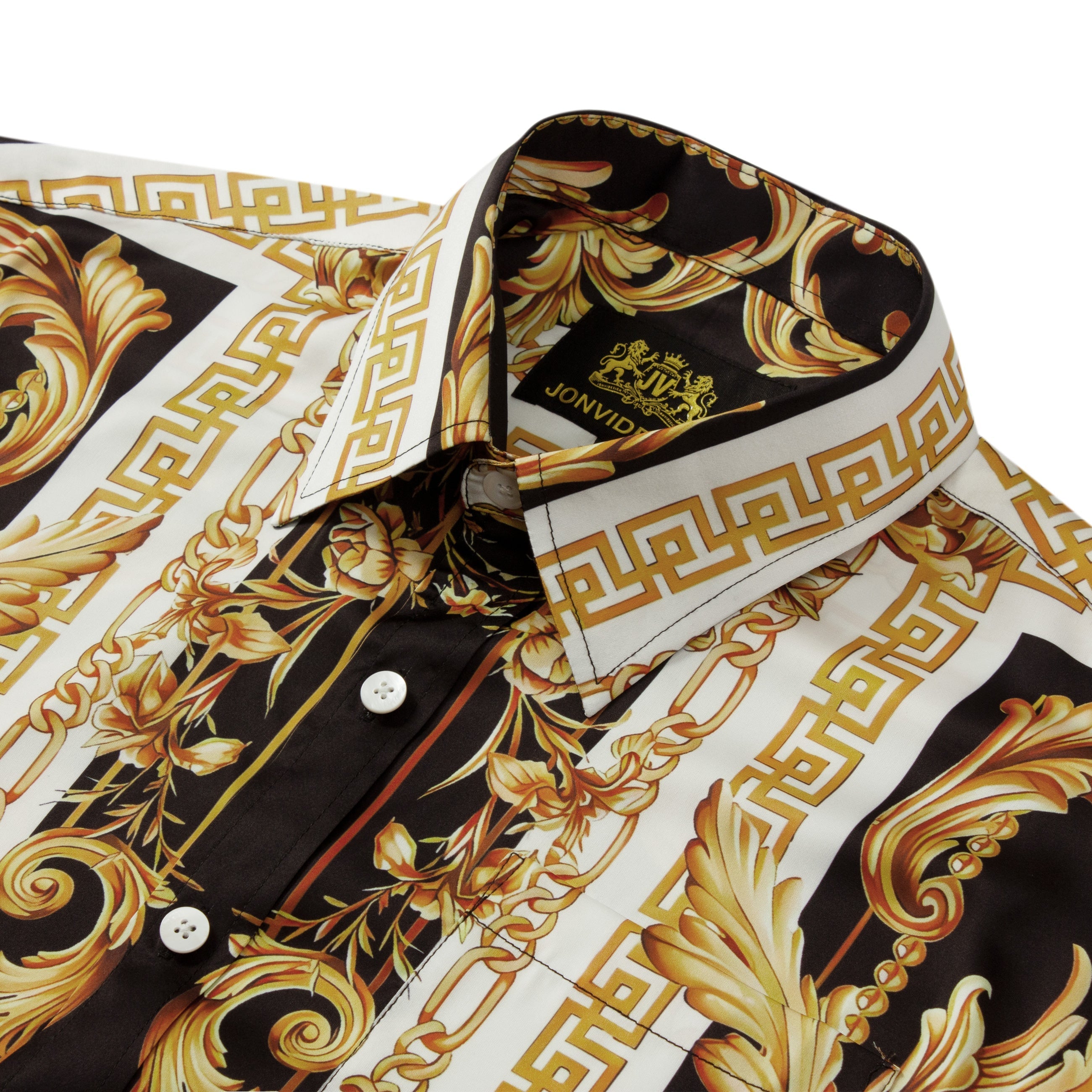 Baroque Short Sleeve Shirt with Animal Pattern Jonvidesign