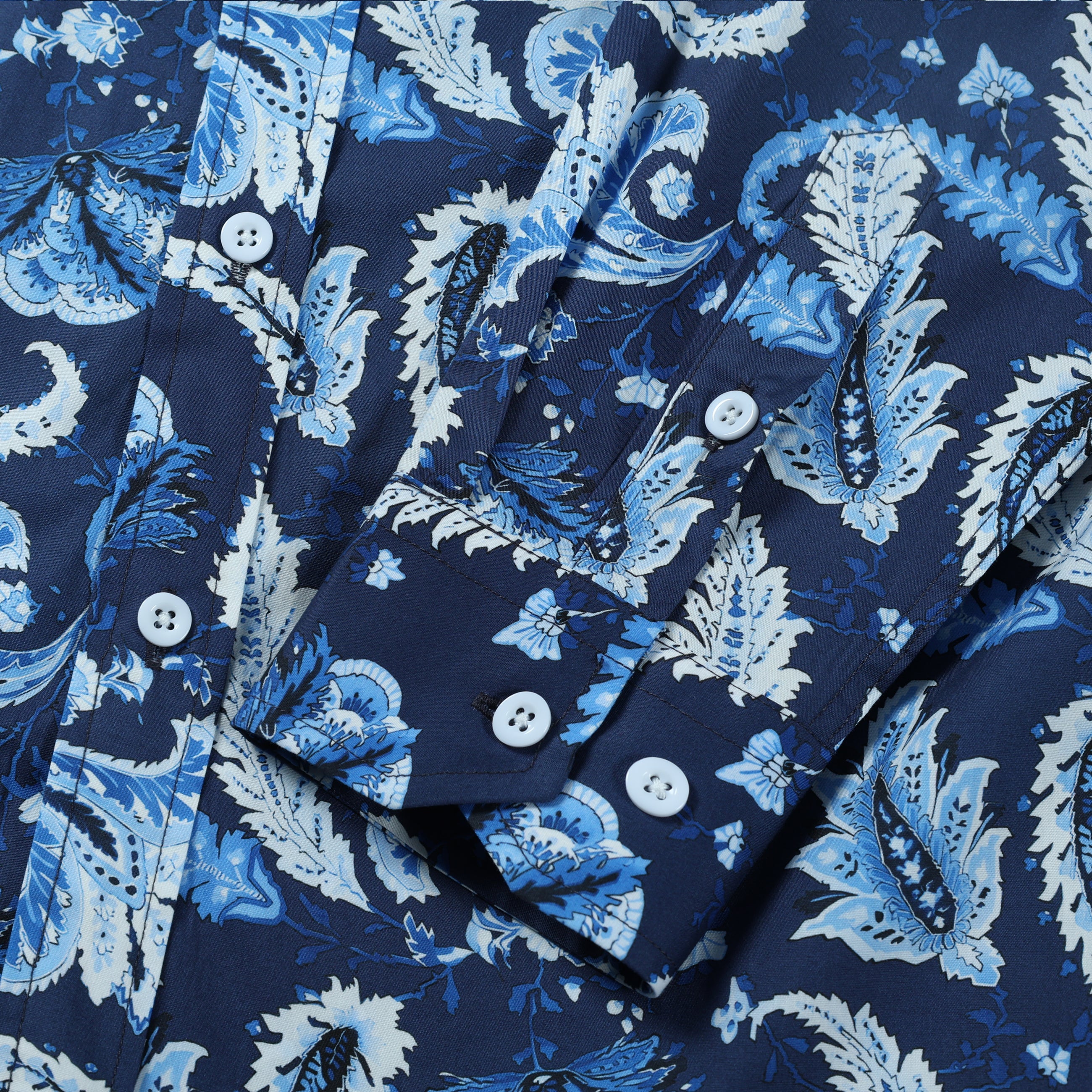 Blue Paisley Long Sleeve Shirt Jonvidesign