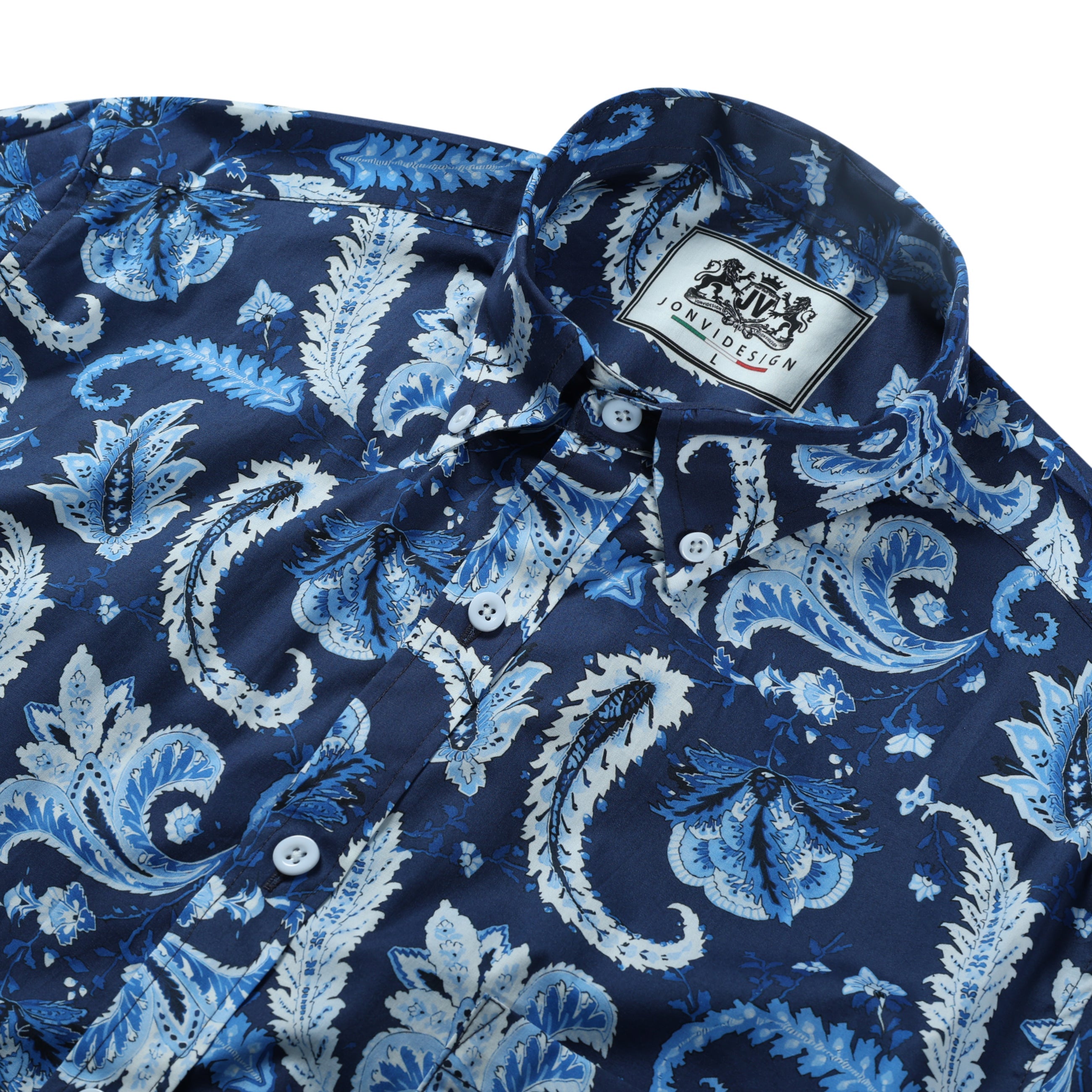 Blue Paisley Long Sleeve Shirt Jonvidesign