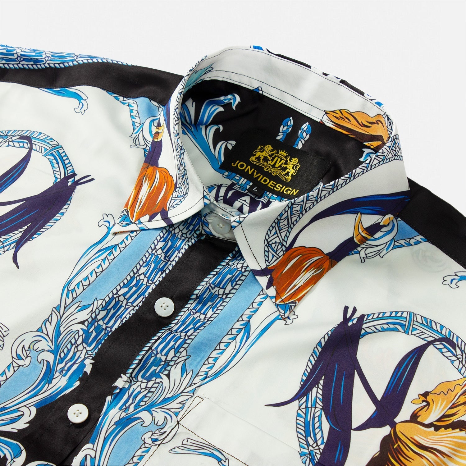 Floral Paisley Pattern Short Sleeve Shirt for Men Jonvidesign