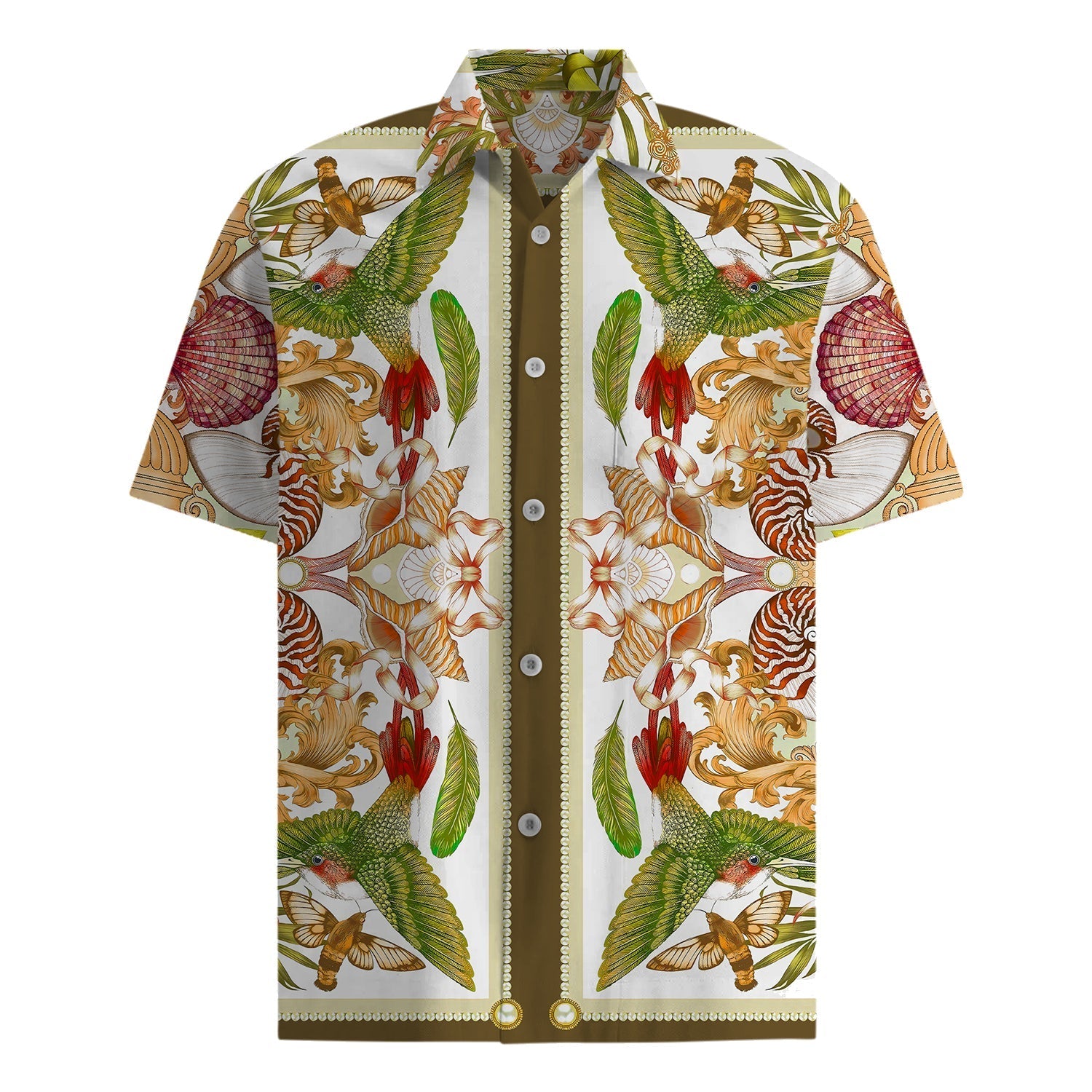 Floral Pattern Short Sleeve Shirt for Vacation Jonvidesign