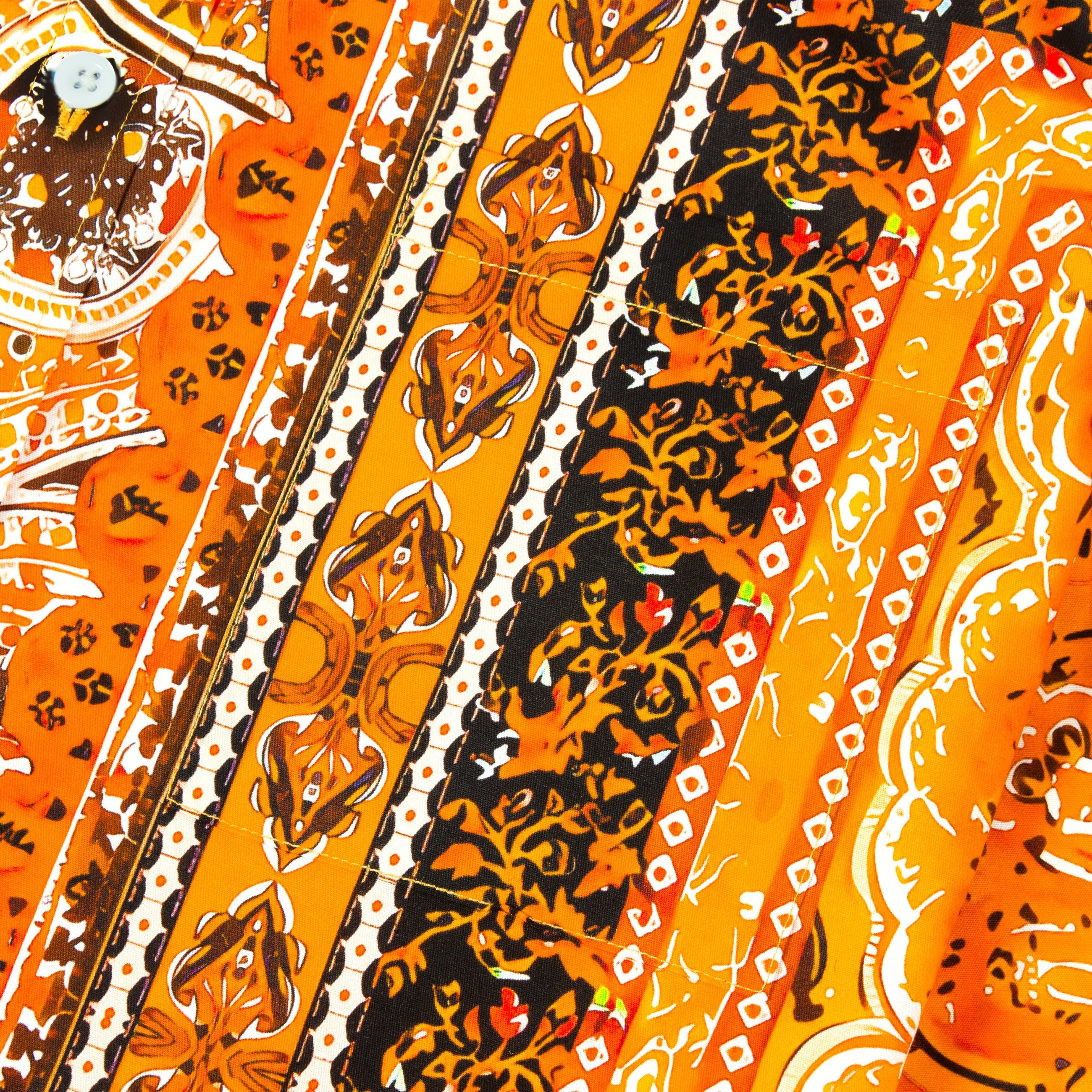 Floral Print Long Sleeve Button Down Shirt in Orange Jonvidesign