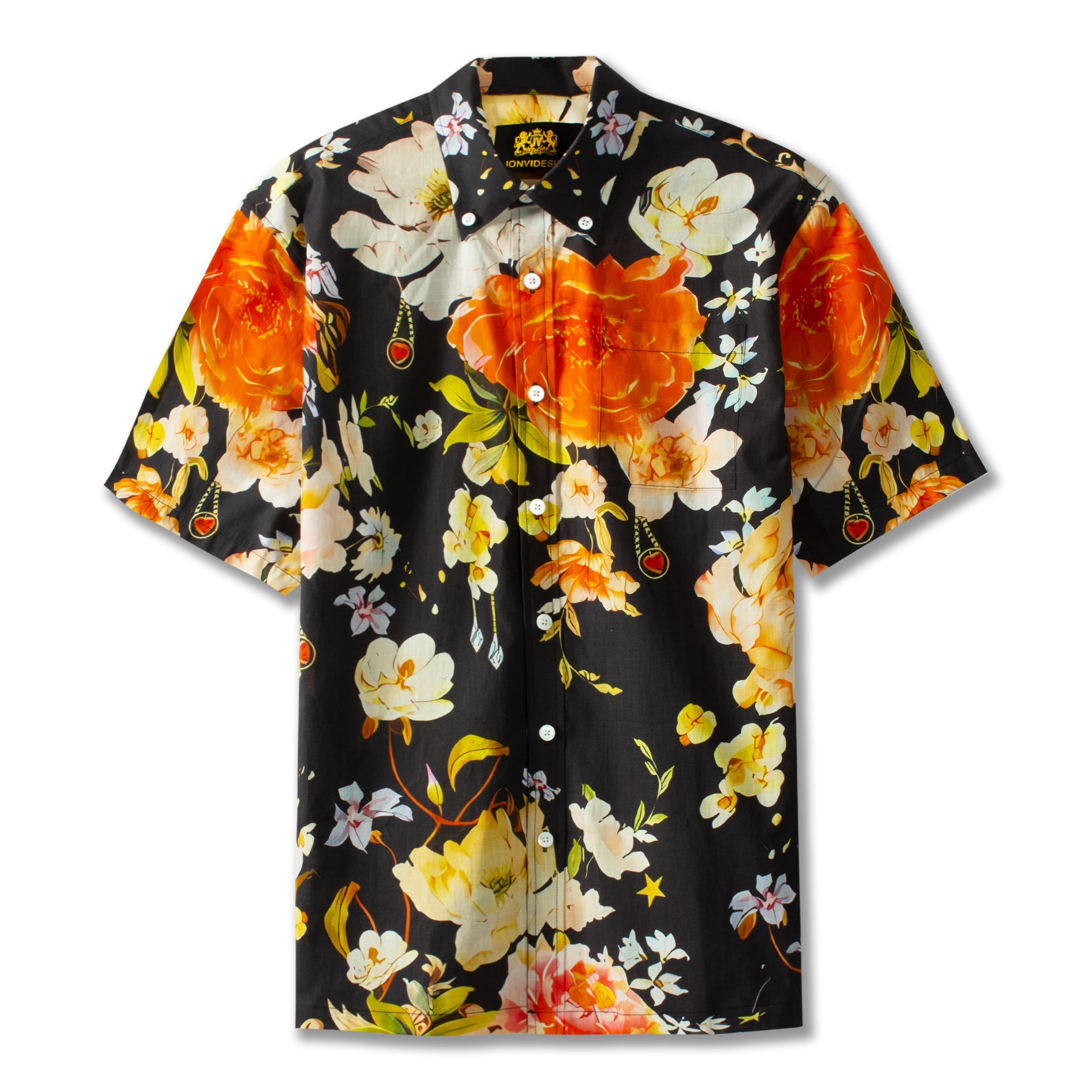 Floral Print Short Sleeve Dress Flower Vacation Shirt Jonvidesign