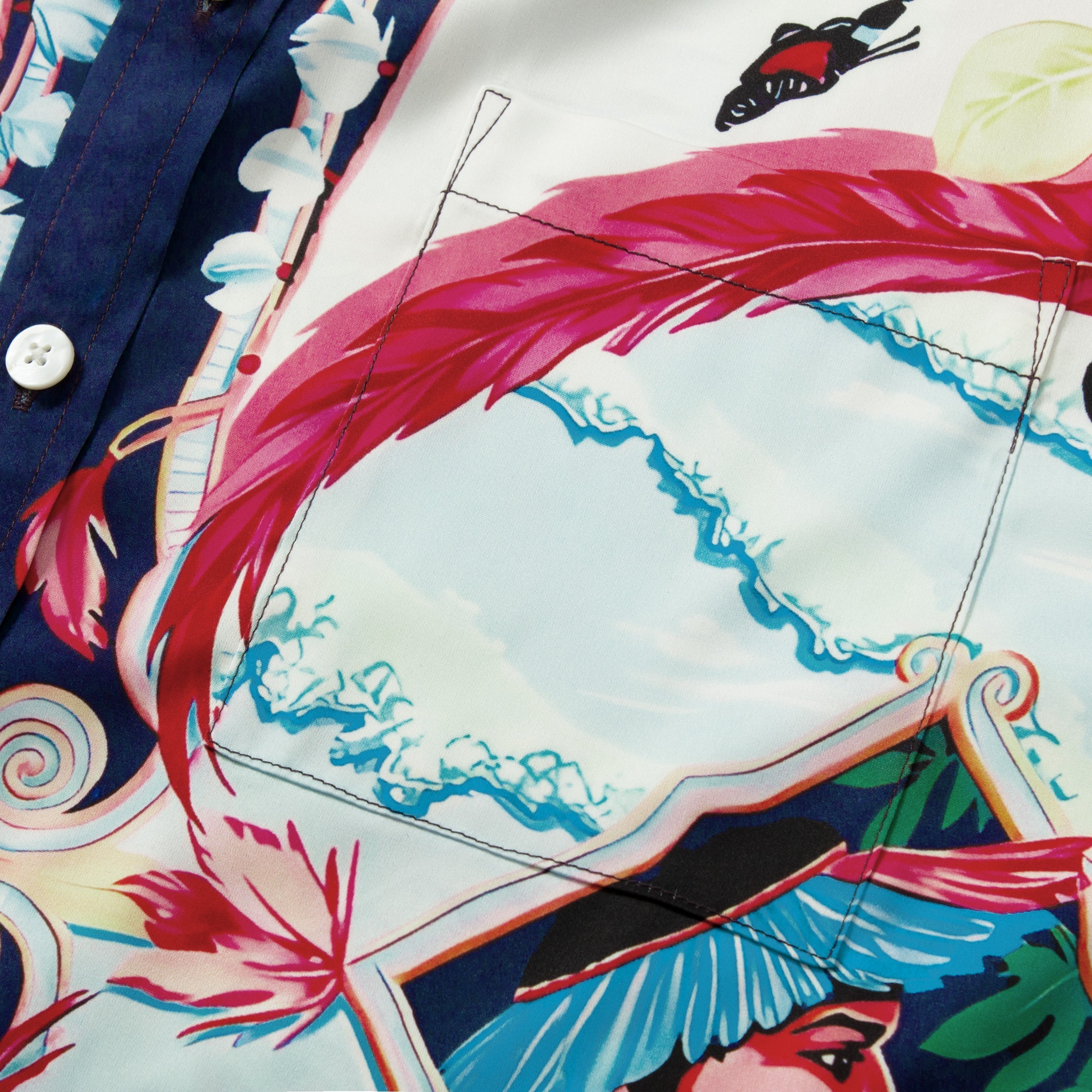 Floral Tropical Butterfly Pattern Short Sleeve Shirt Jonvidesign