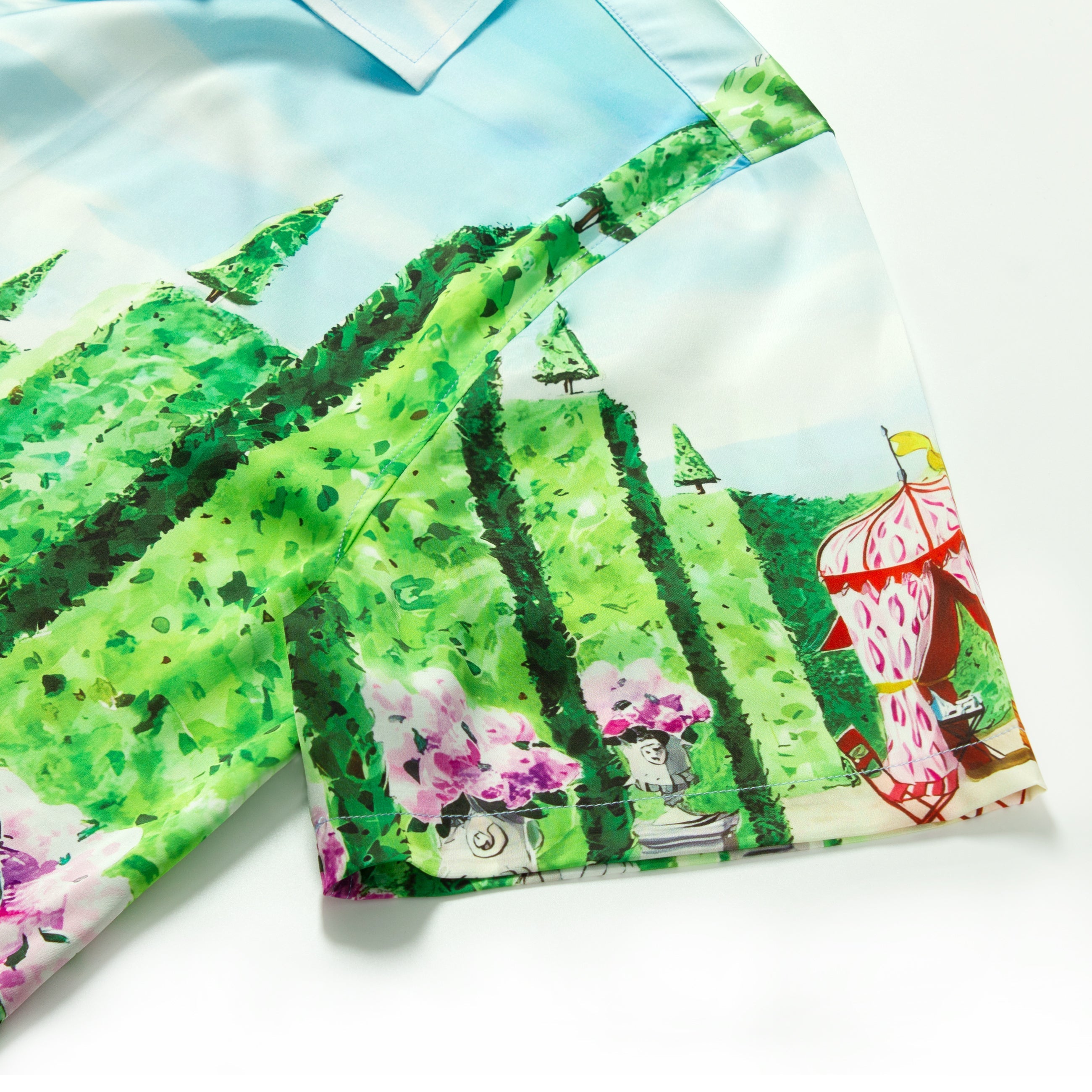 Garden Natural Pattern Short Sleeve Casual Shirt for Men Jonvidesign