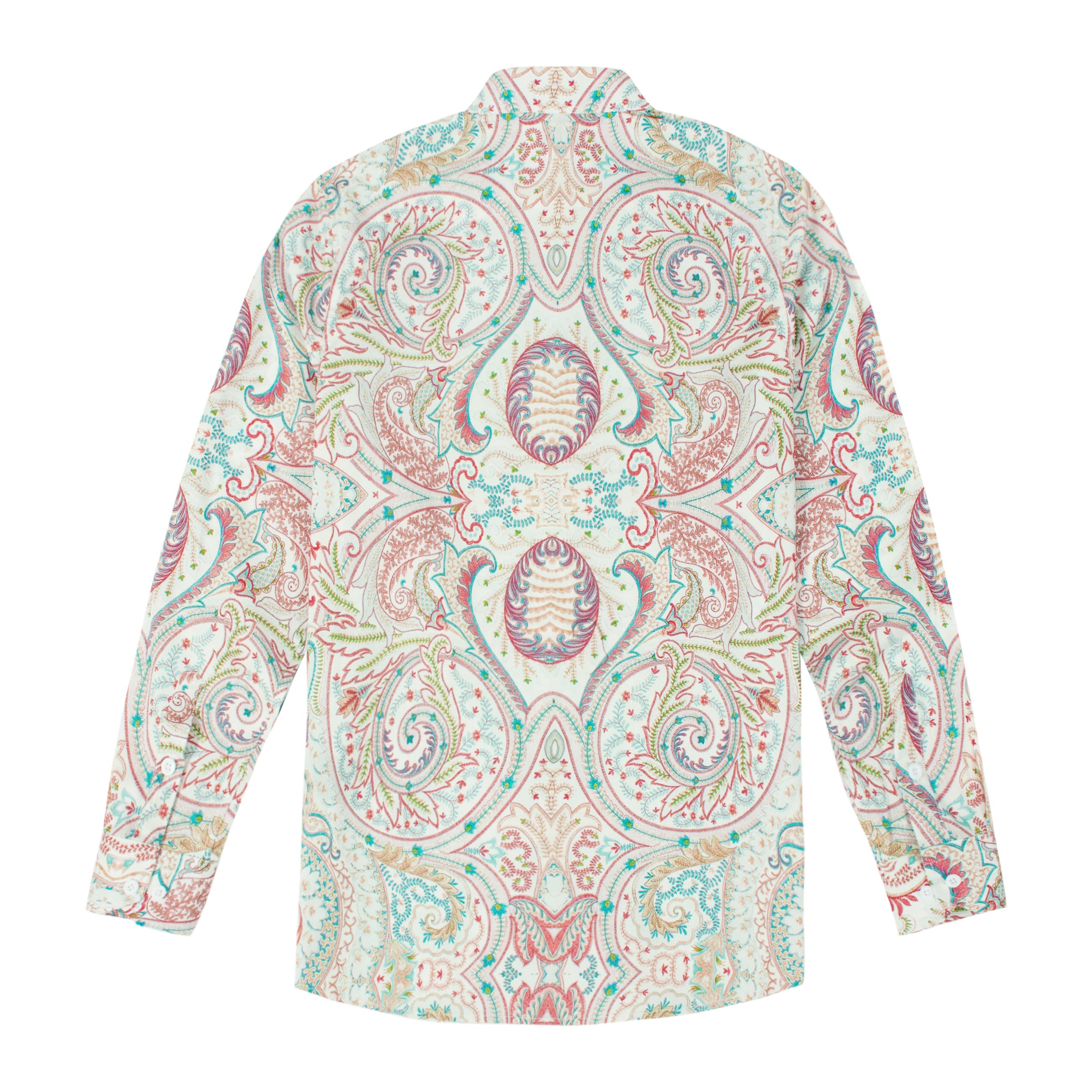 Multicolor Paisley Pattern Long Sleeve Button Down Shirt Jonvidesign