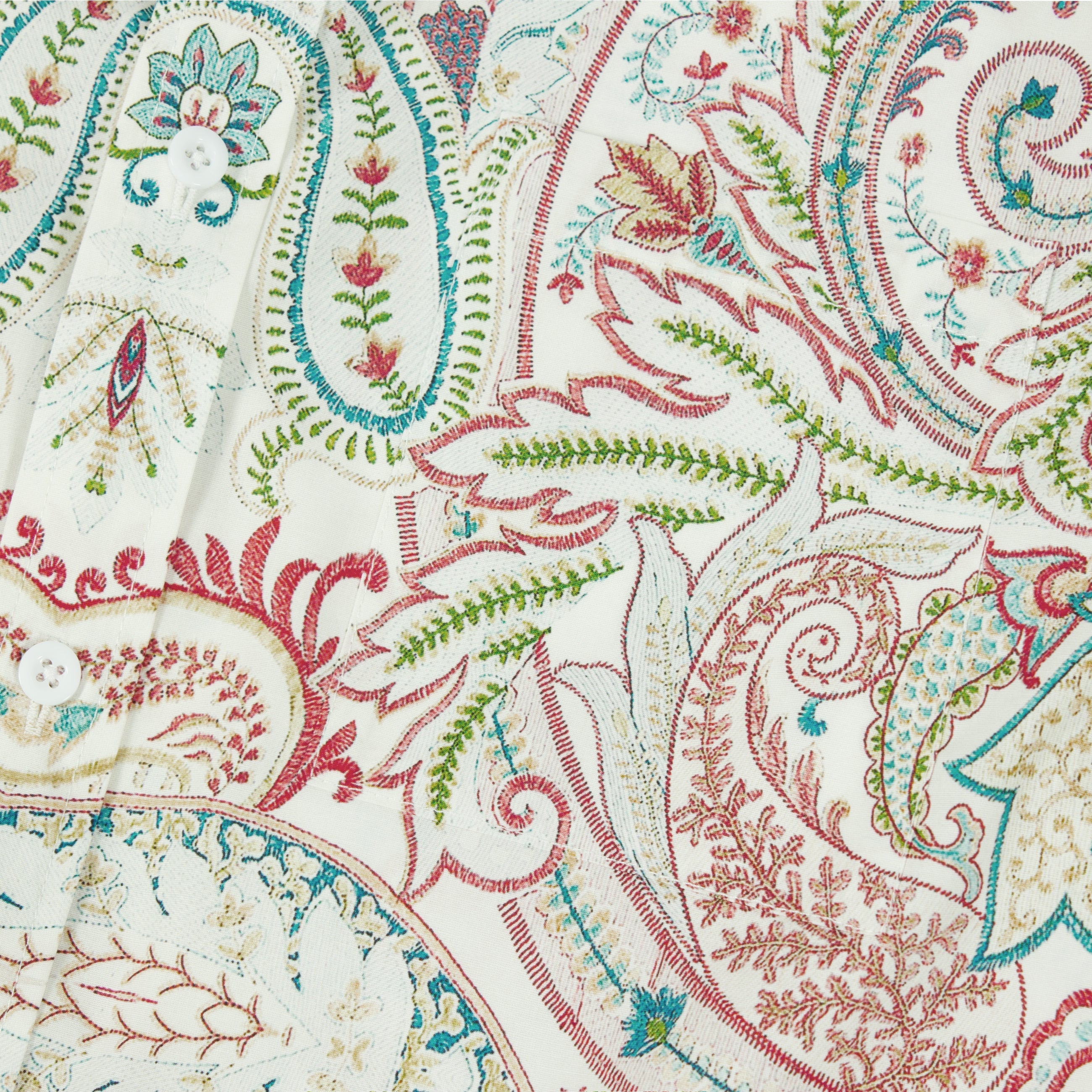 Multicolor Paisley Pattern Long Sleeve Button Down Shirt Jonvidesign