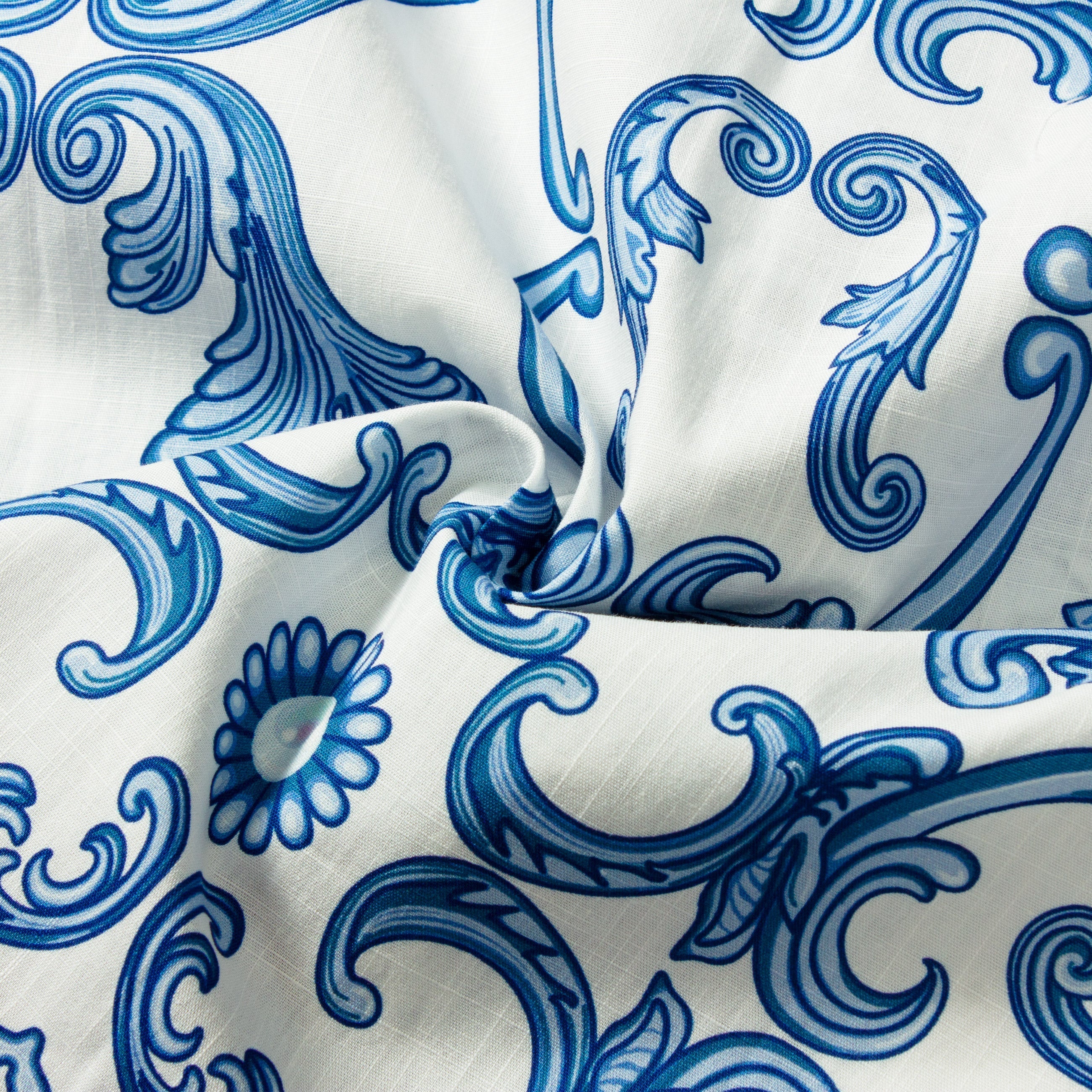 Paisley Design Short Sleeve Shirt for Men in Blue Jonvidesign
