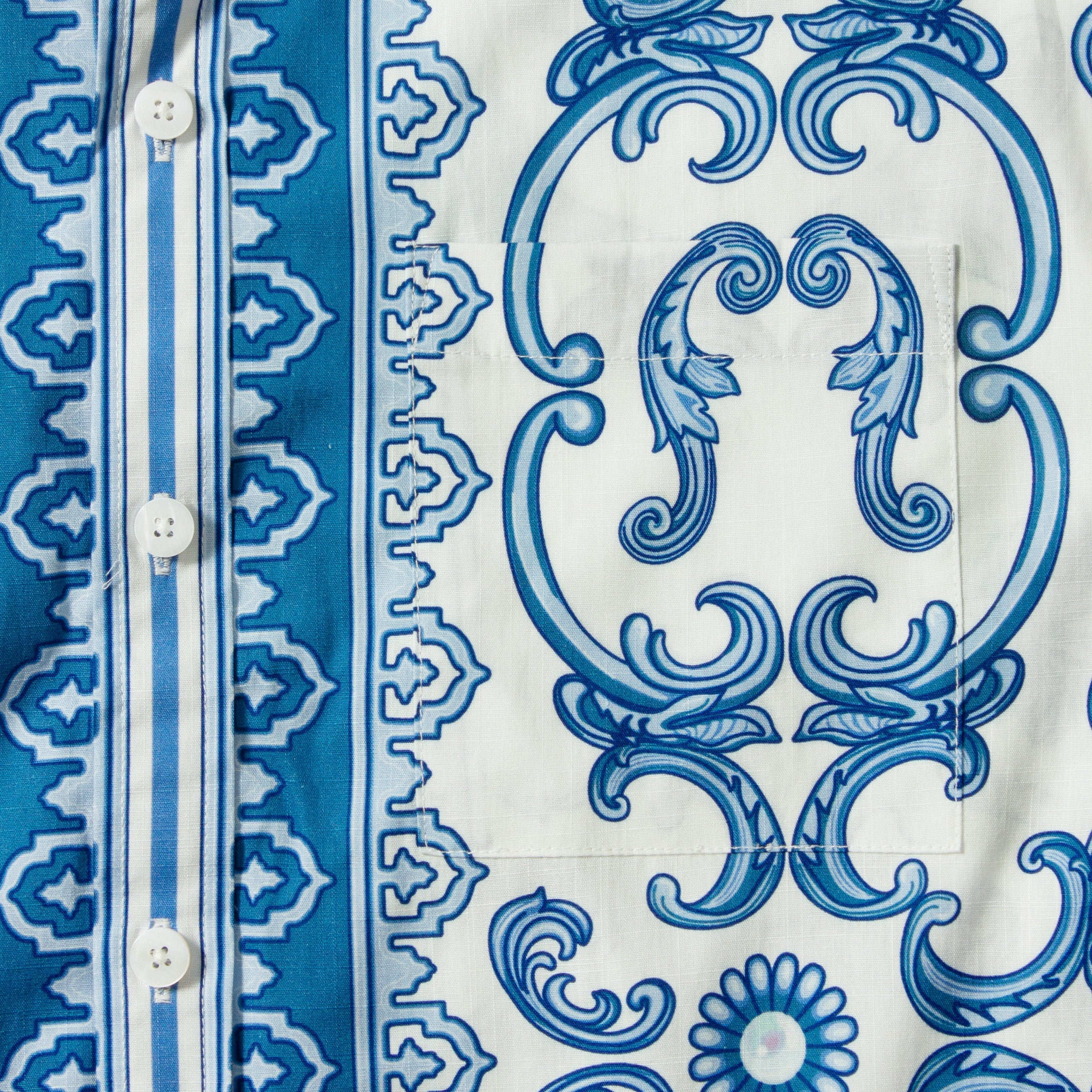 Paisley Design Short Sleeve Shirt for Men in Blue Jonvidesign