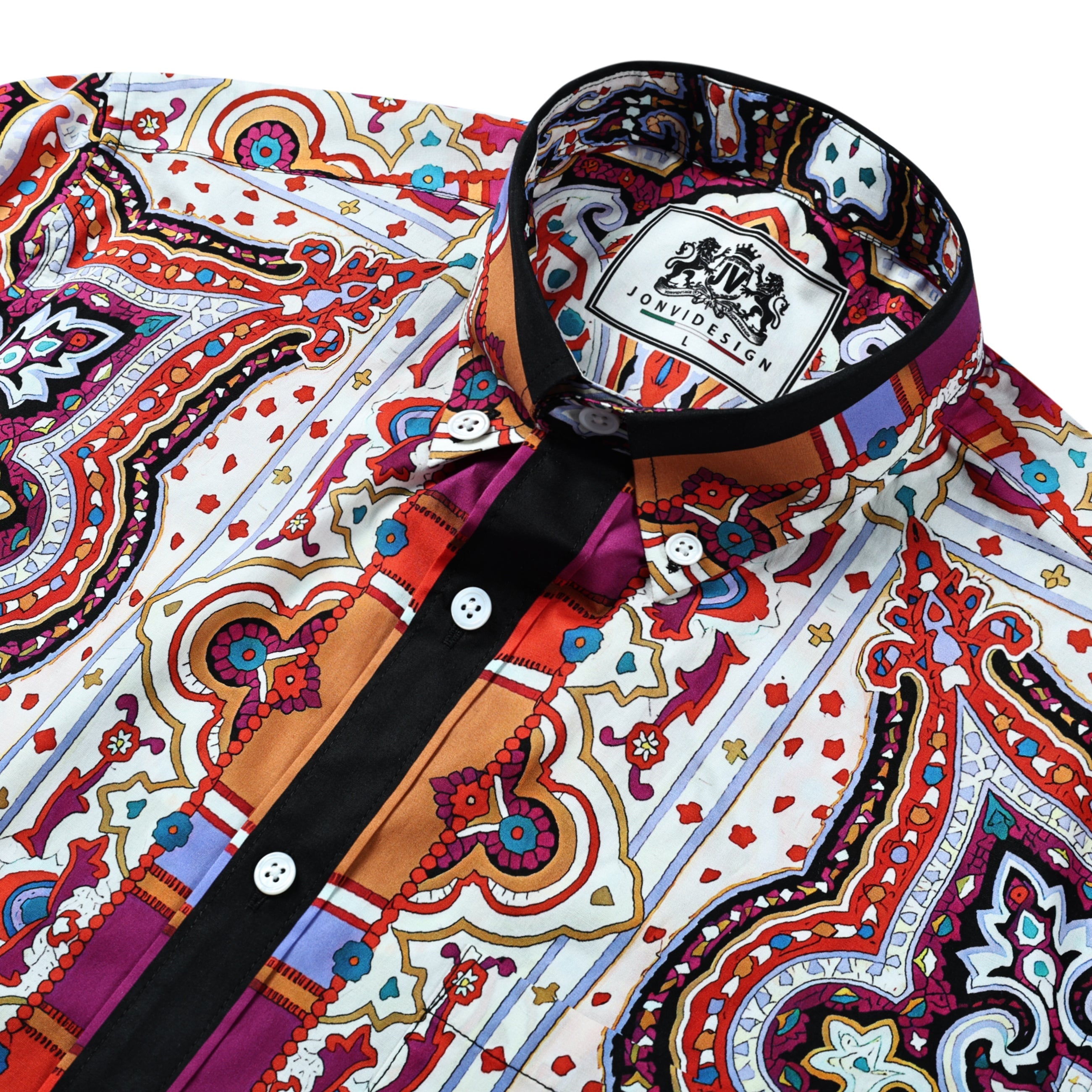 Paisley Pattern Long Sleeve Shirt Jonvidesign