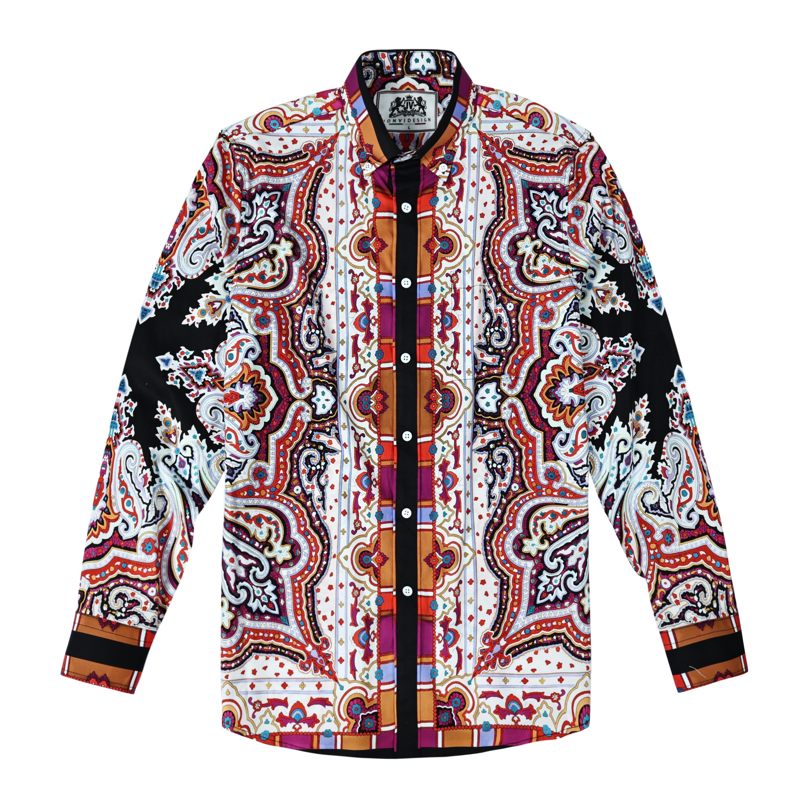 Paisley Pattern Long Sleeve Shirt Jonvidesign
