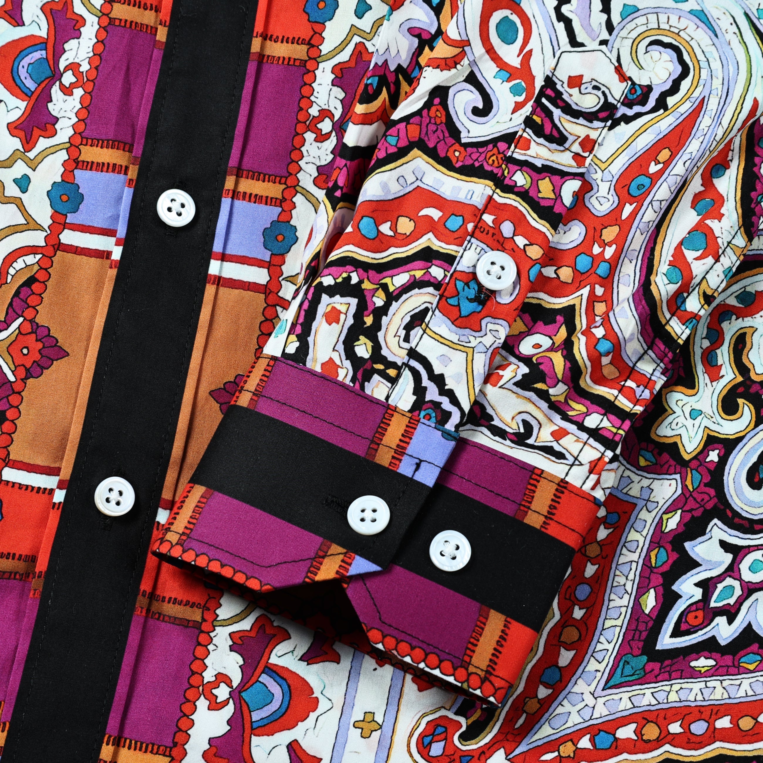 Paisley Pattern Long Sleeve Shirt Jonvidesign