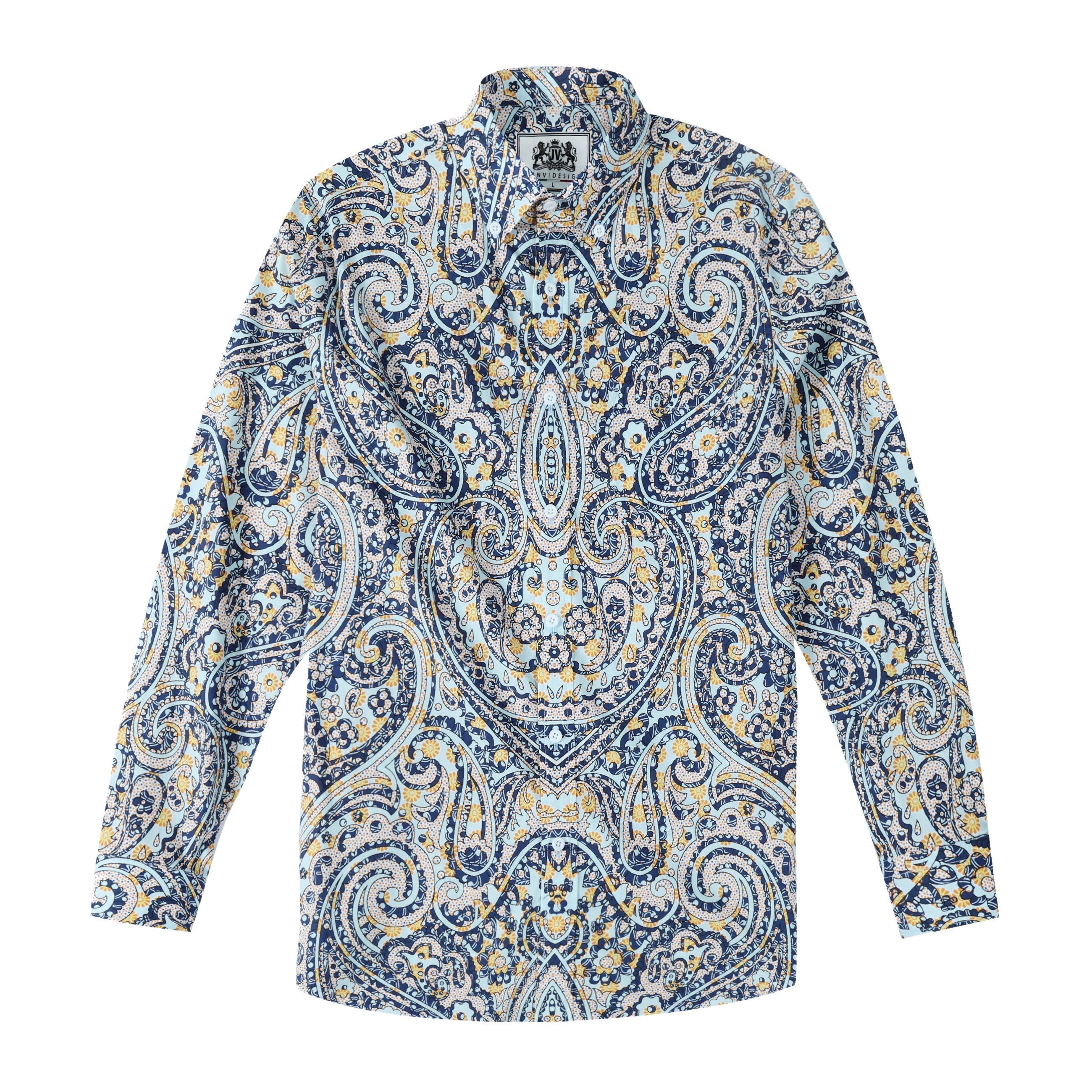Paisley Print Long Sleeve Button Down Casual Shirt Jonvidesign
