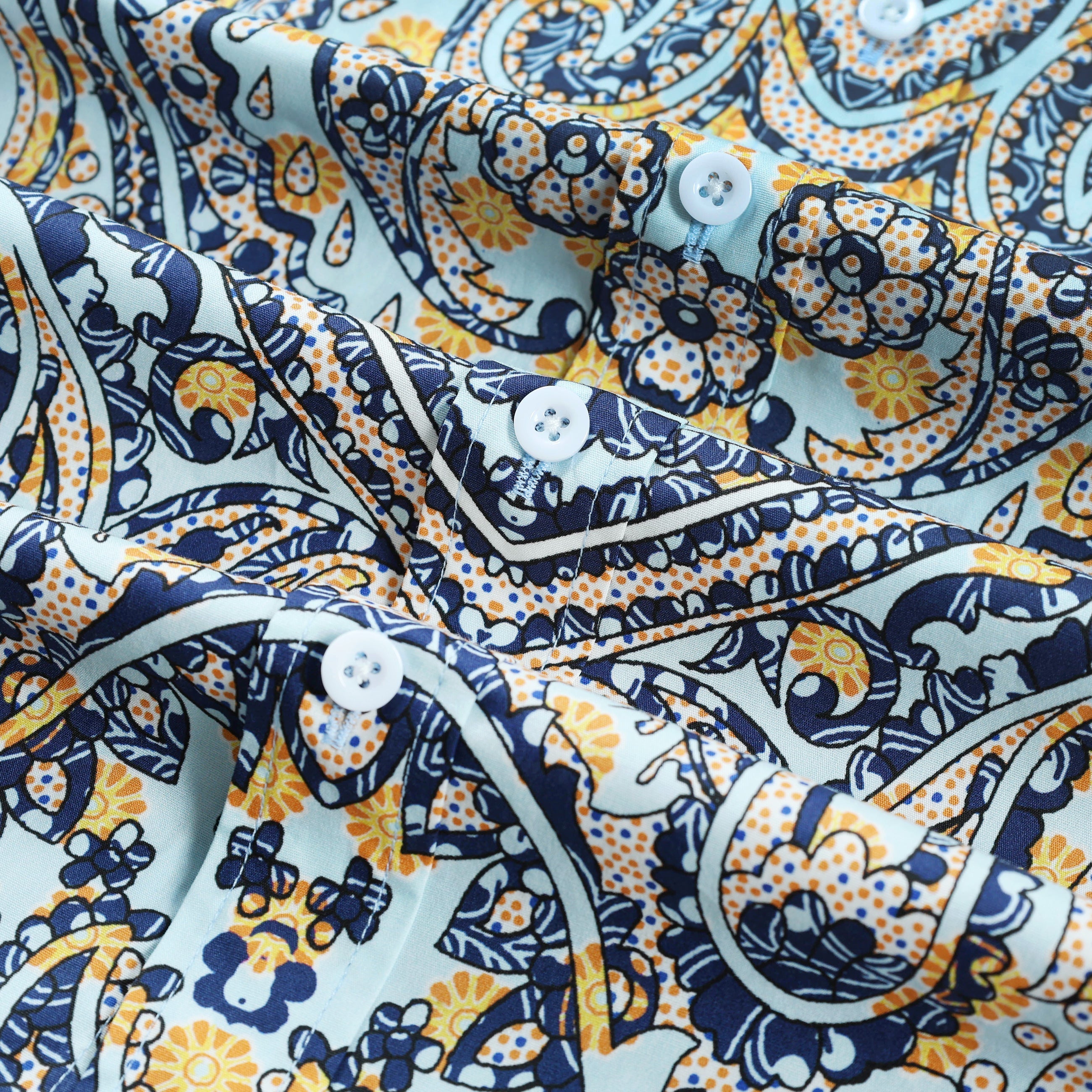 Paisley Print Long Sleeve Button Down Casual Shirt Jonvidesign