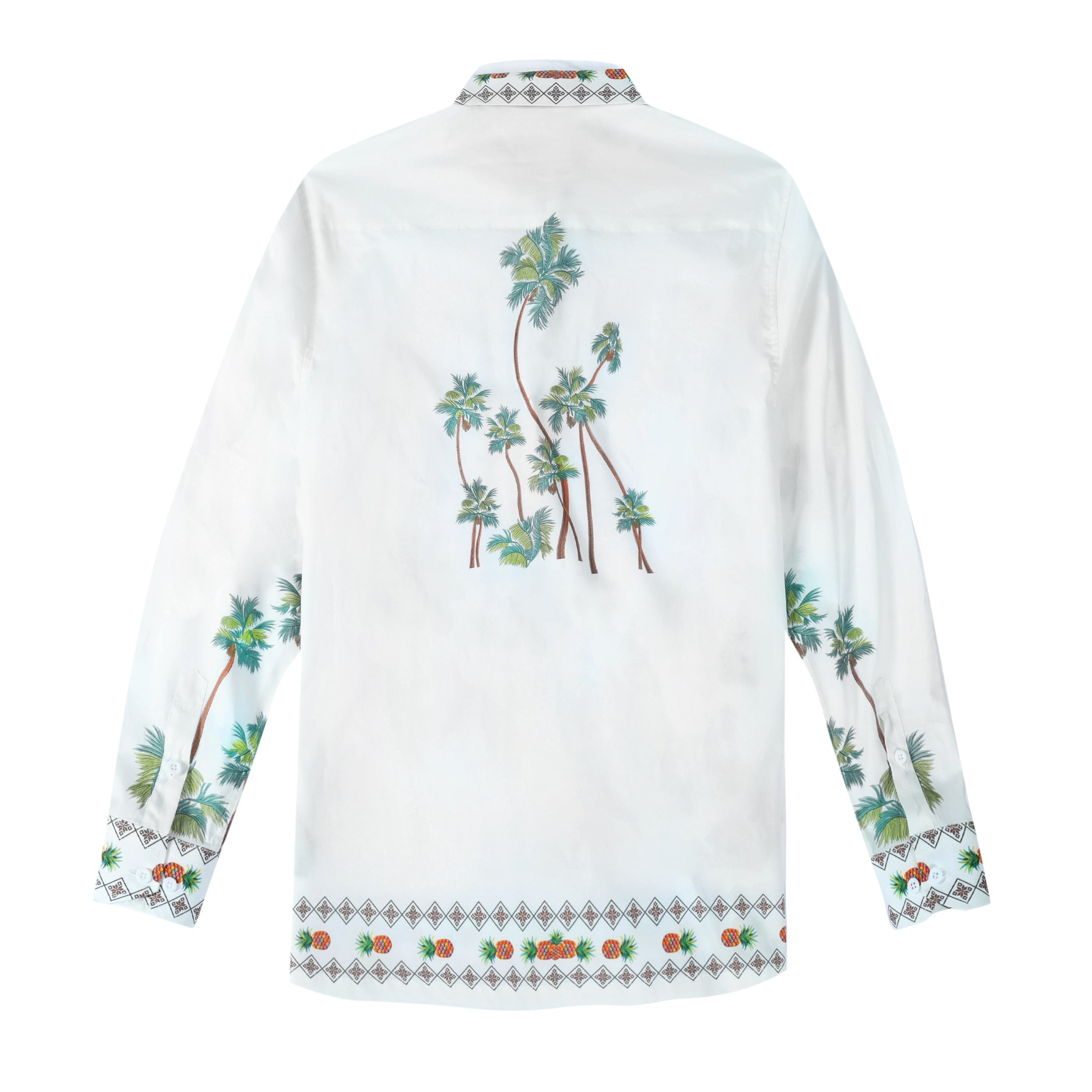 Palm Tree Pattern Long Sleeve Vacation Shirt Jonvidesign