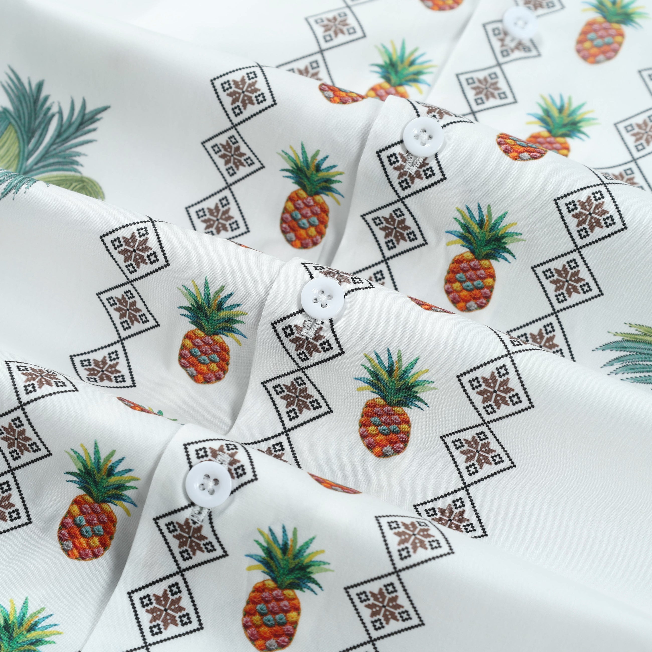 Palm Tree Pattern Long Sleeve Vacation Shirt Jonvidesign