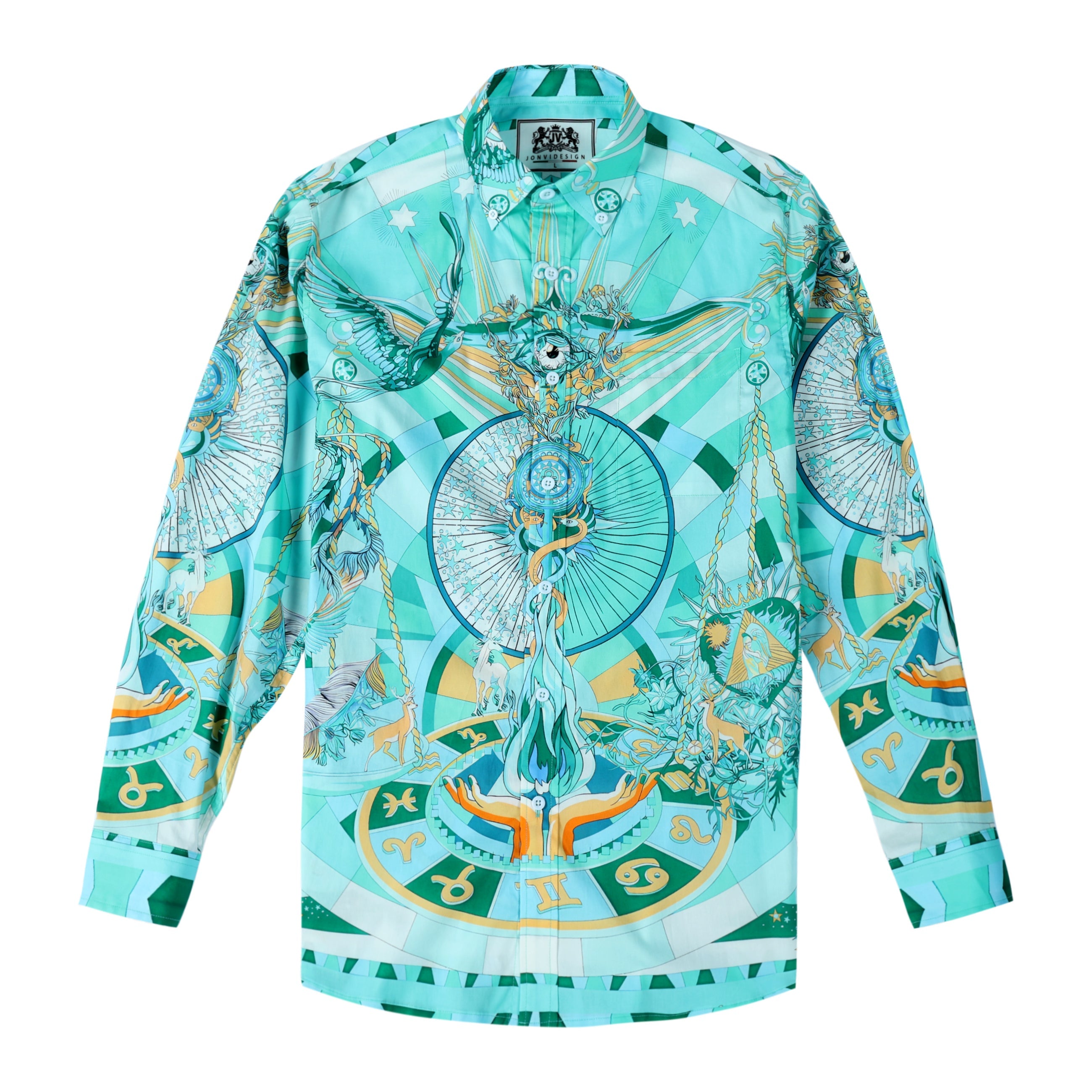 Teal Myth Button Down Shirt Jonvidesign