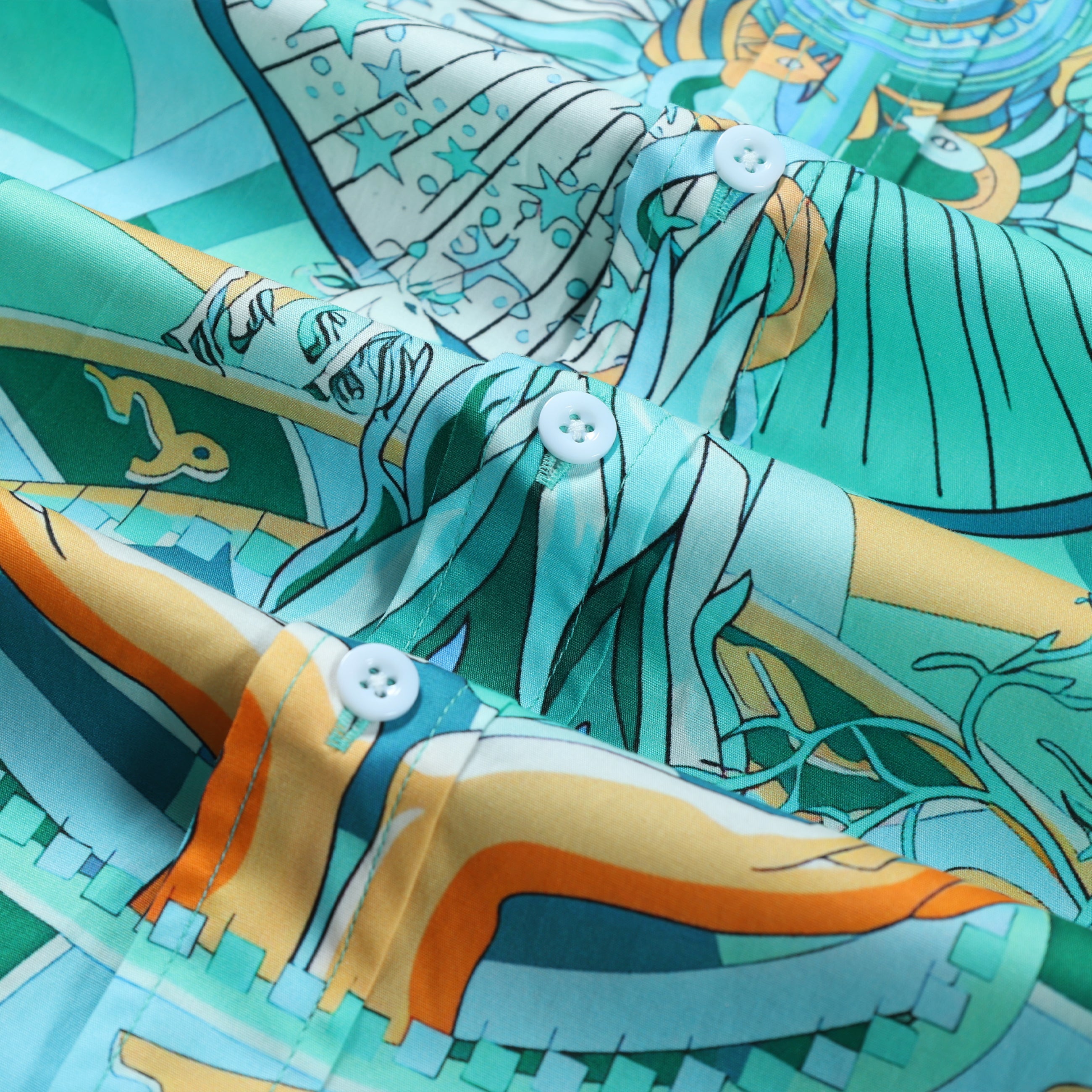 Teal Myth Button Down Shirt Jonvidesign