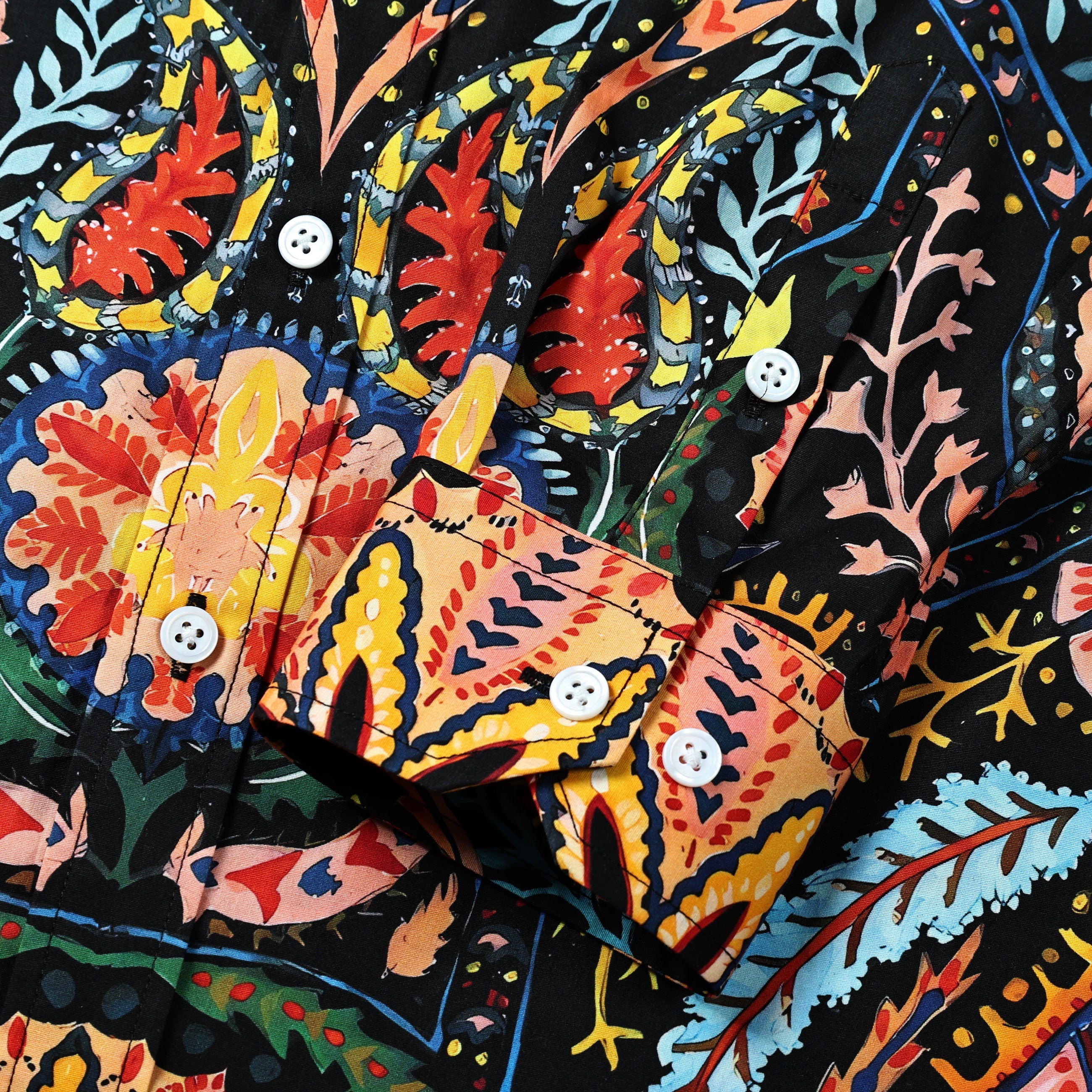 Tribal Floral Print Long Sleeve Shirt Jonvidesign