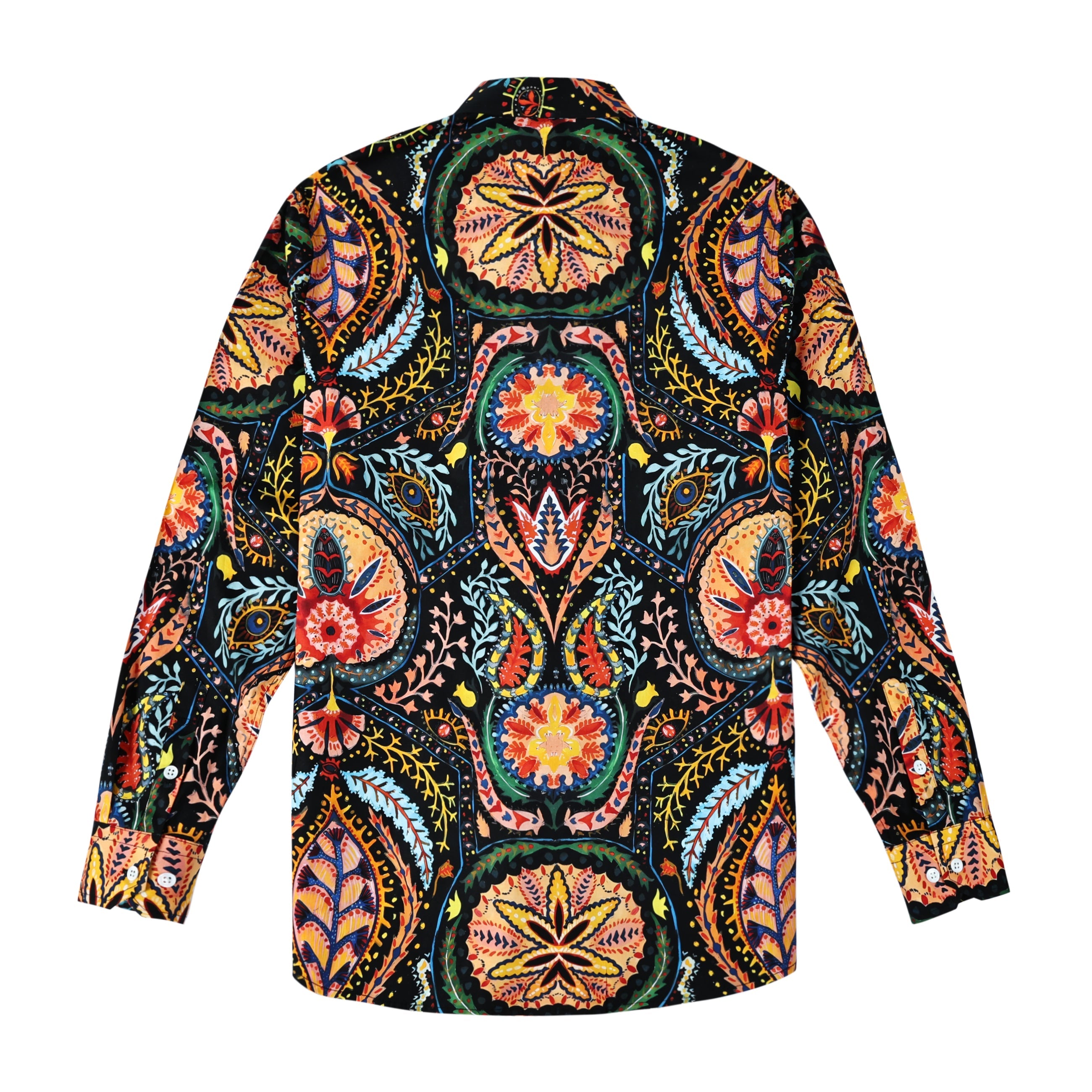 Tribal Floral Print Long Sleeve Shirt Jonvidesign