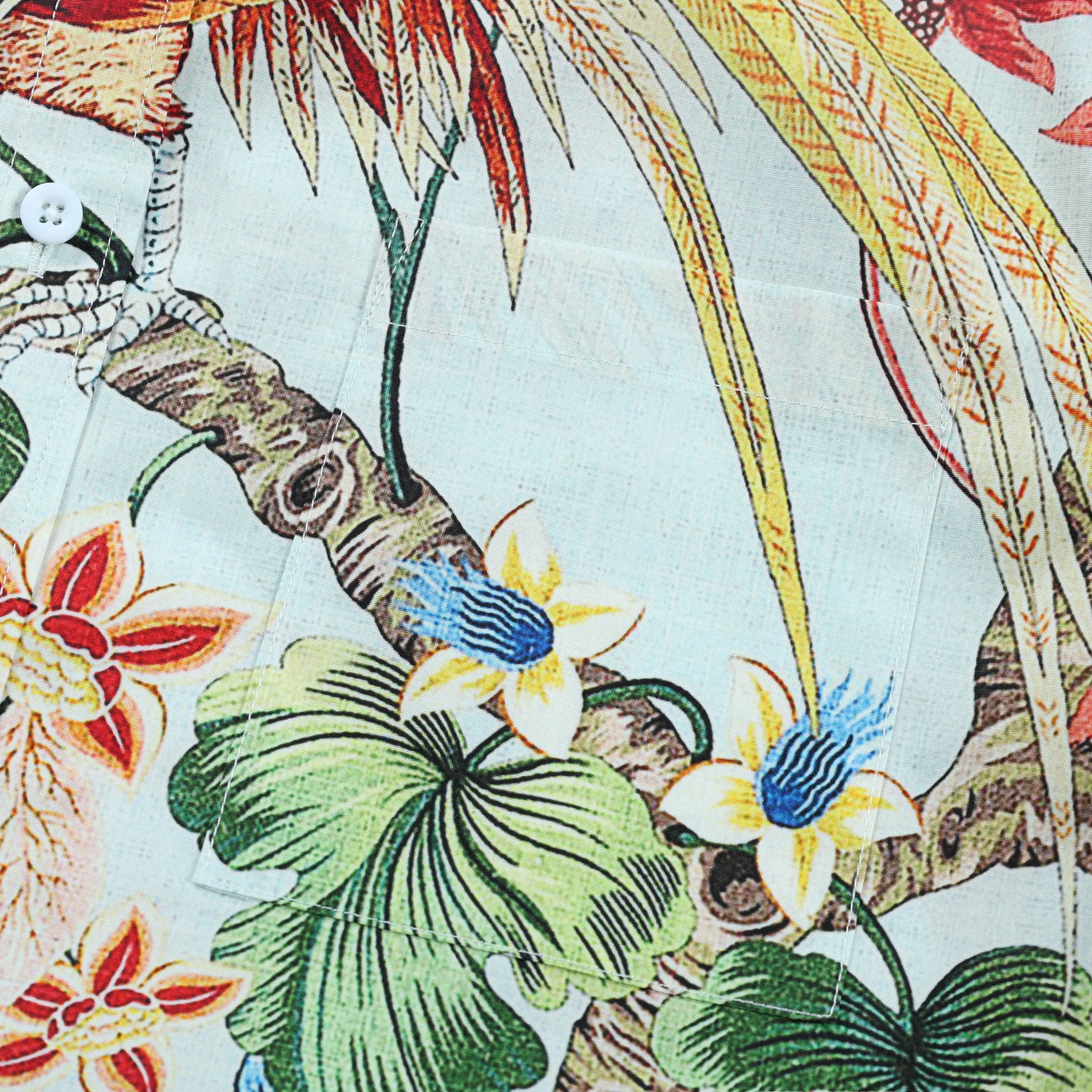 Tropical Animal Peacock Print Button Down Long Sleeve Shirt Jonvidesign