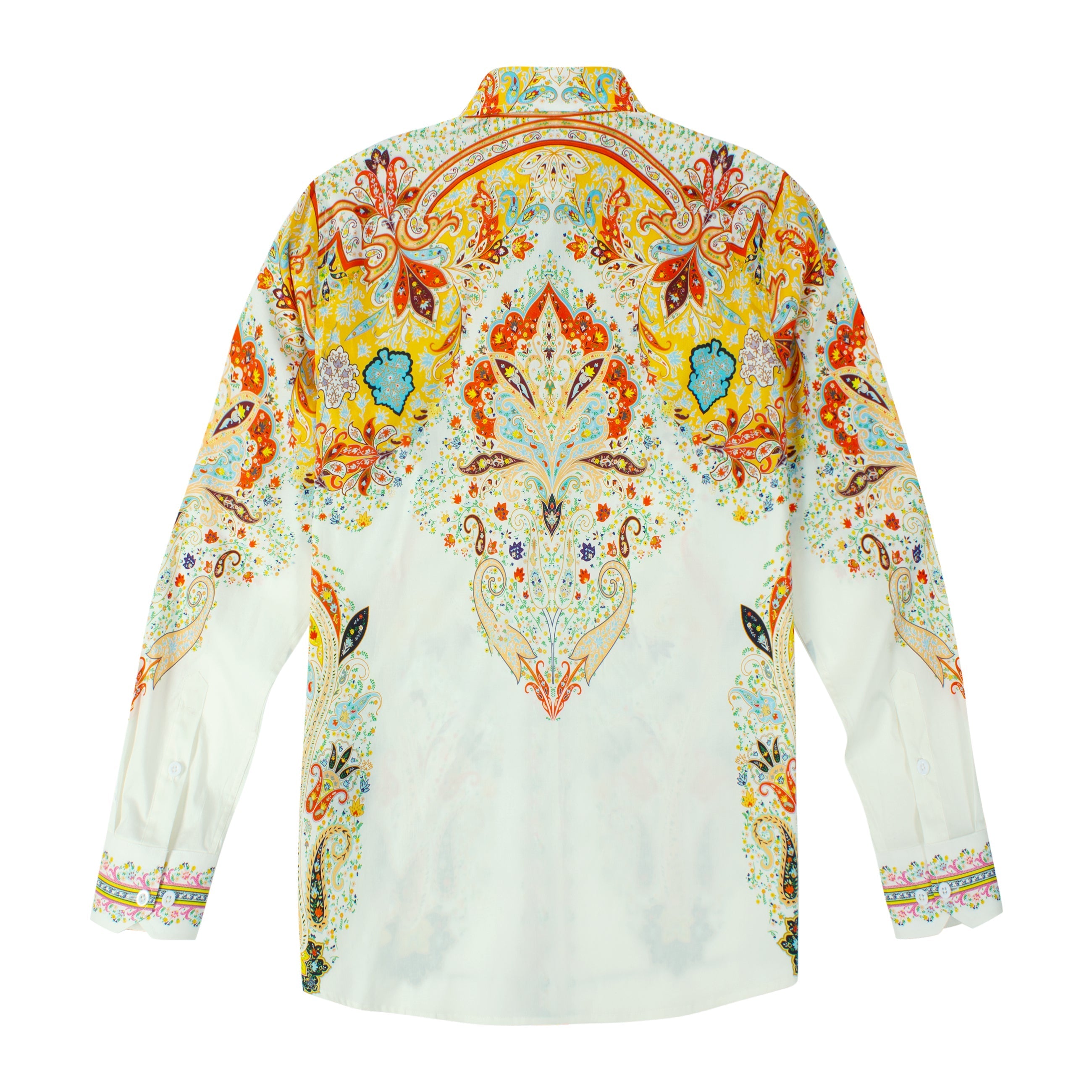 Tropical Floral Pattern Long Sleeve Button Down Shirt Jonvidesign