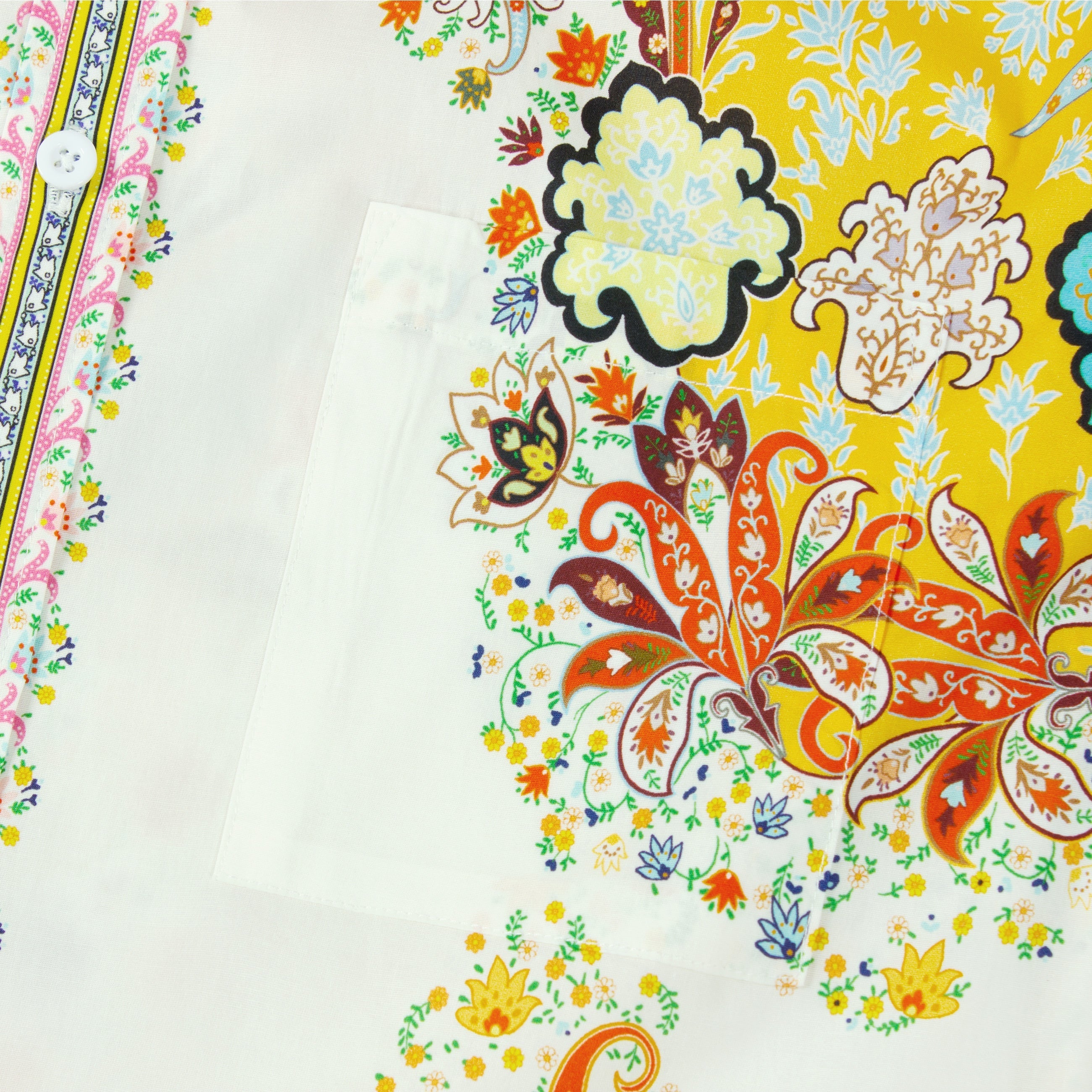 Tropical Floral Pattern Long Sleeve Button Down Shirt Jonvidesign