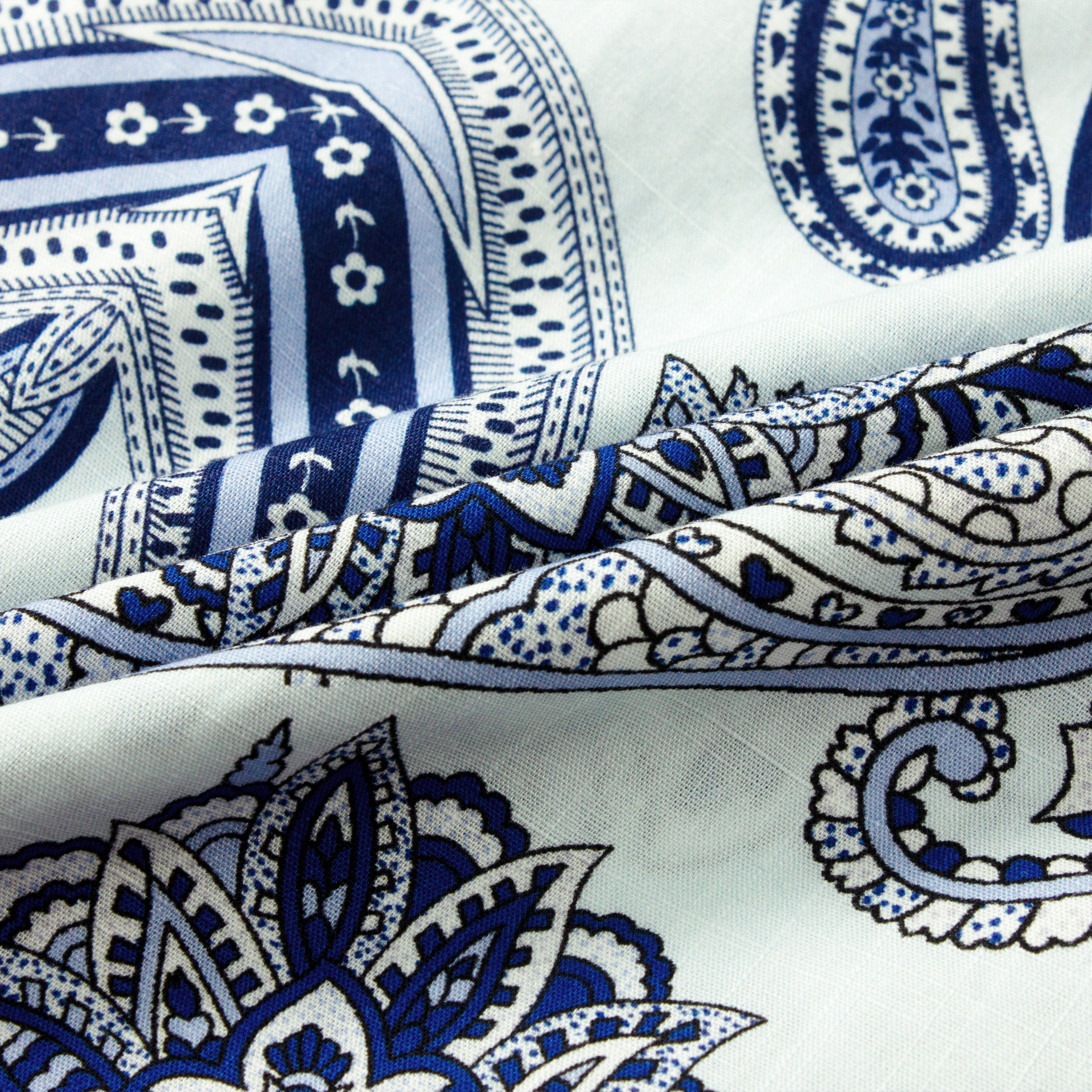 Tropical Paisley Pattern Short Sleeve Camp Shirt in Purple Jonvidesign