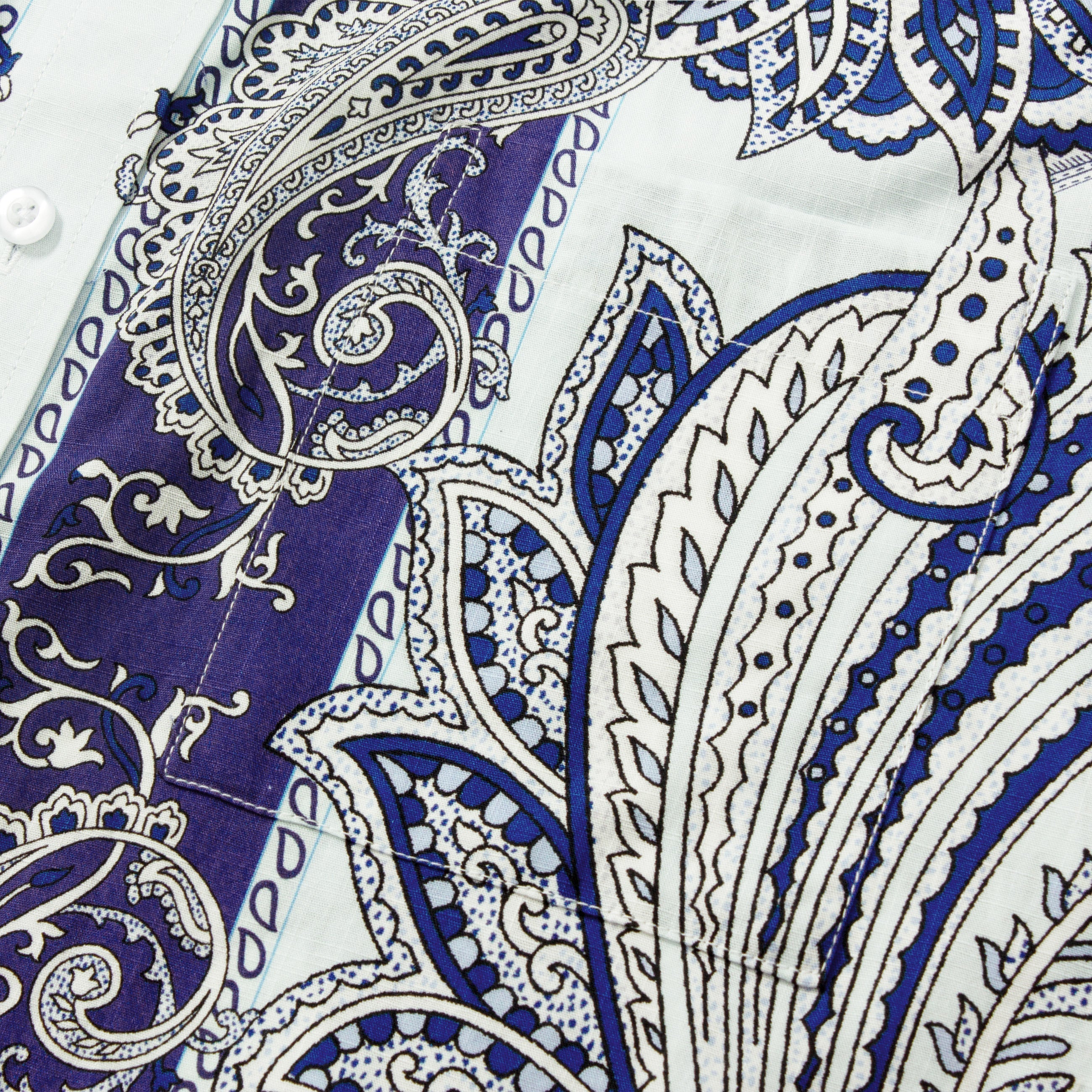 Tropical Paisley Pattern Short Sleeve Camp Shirt in Purple Jonvidesign