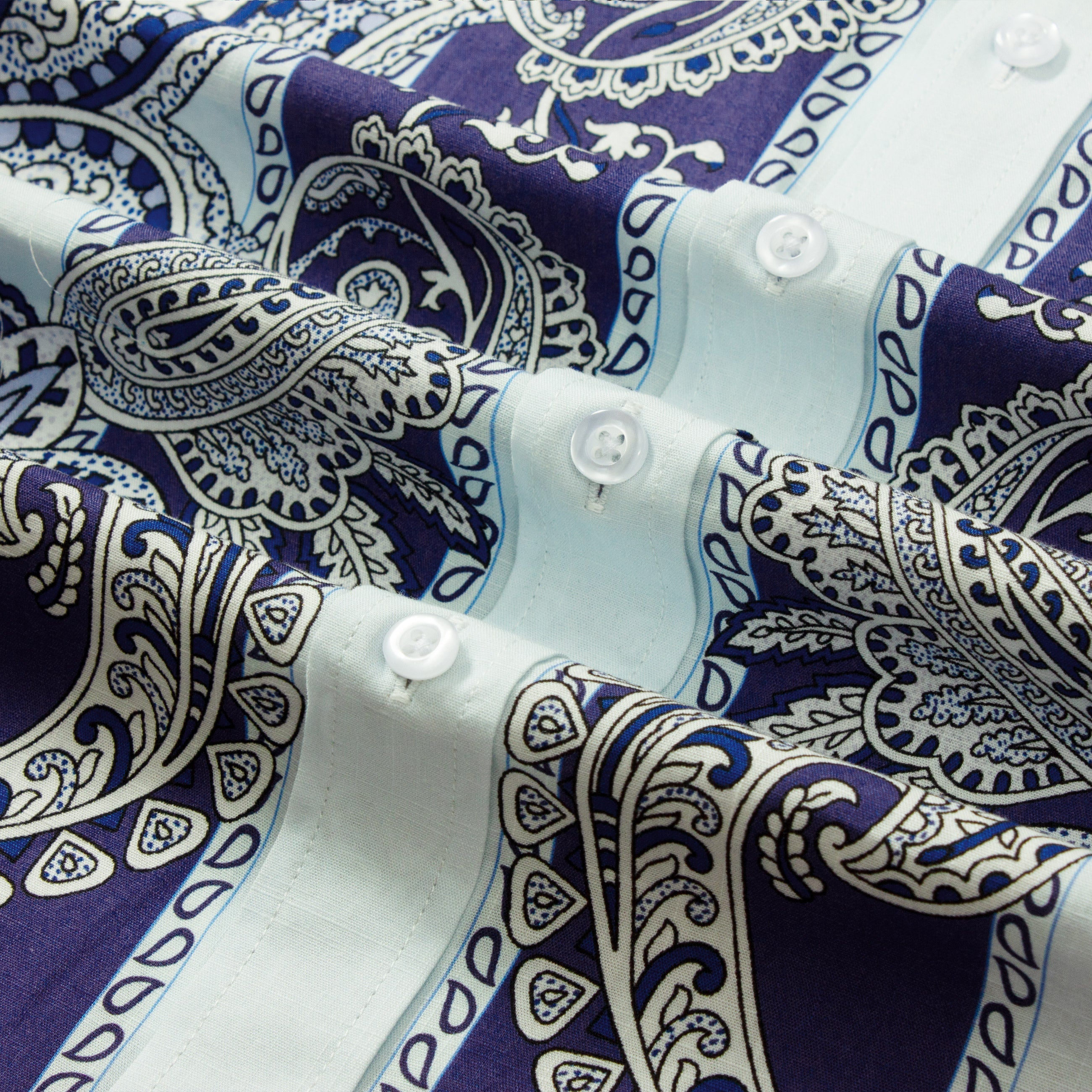 Tropical Paisley Pattern Short Sleeve Camp Shirt in Purple Jonvidesign