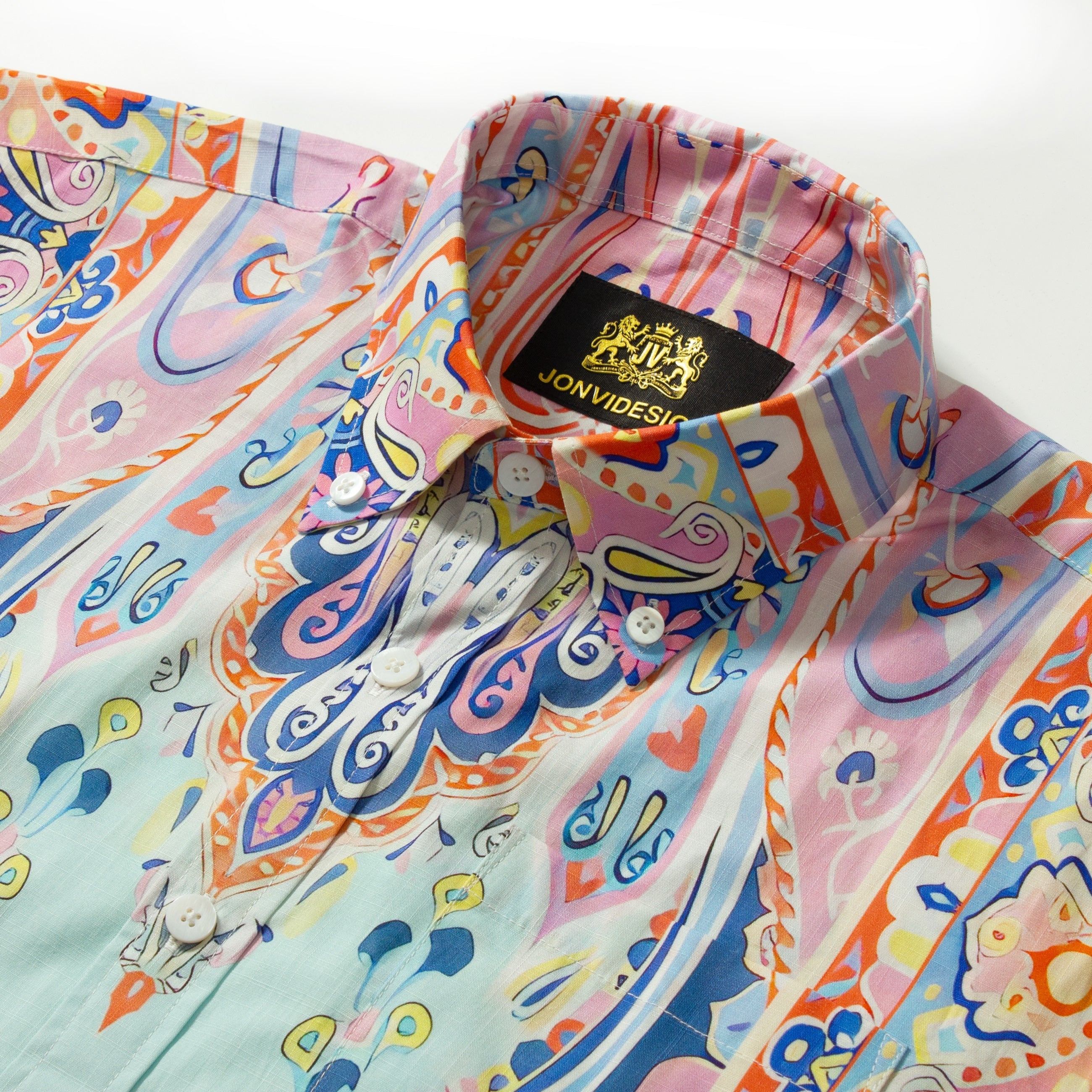 Tropical Style Paisley Print Short Sleeve Shirt Jonvidesign