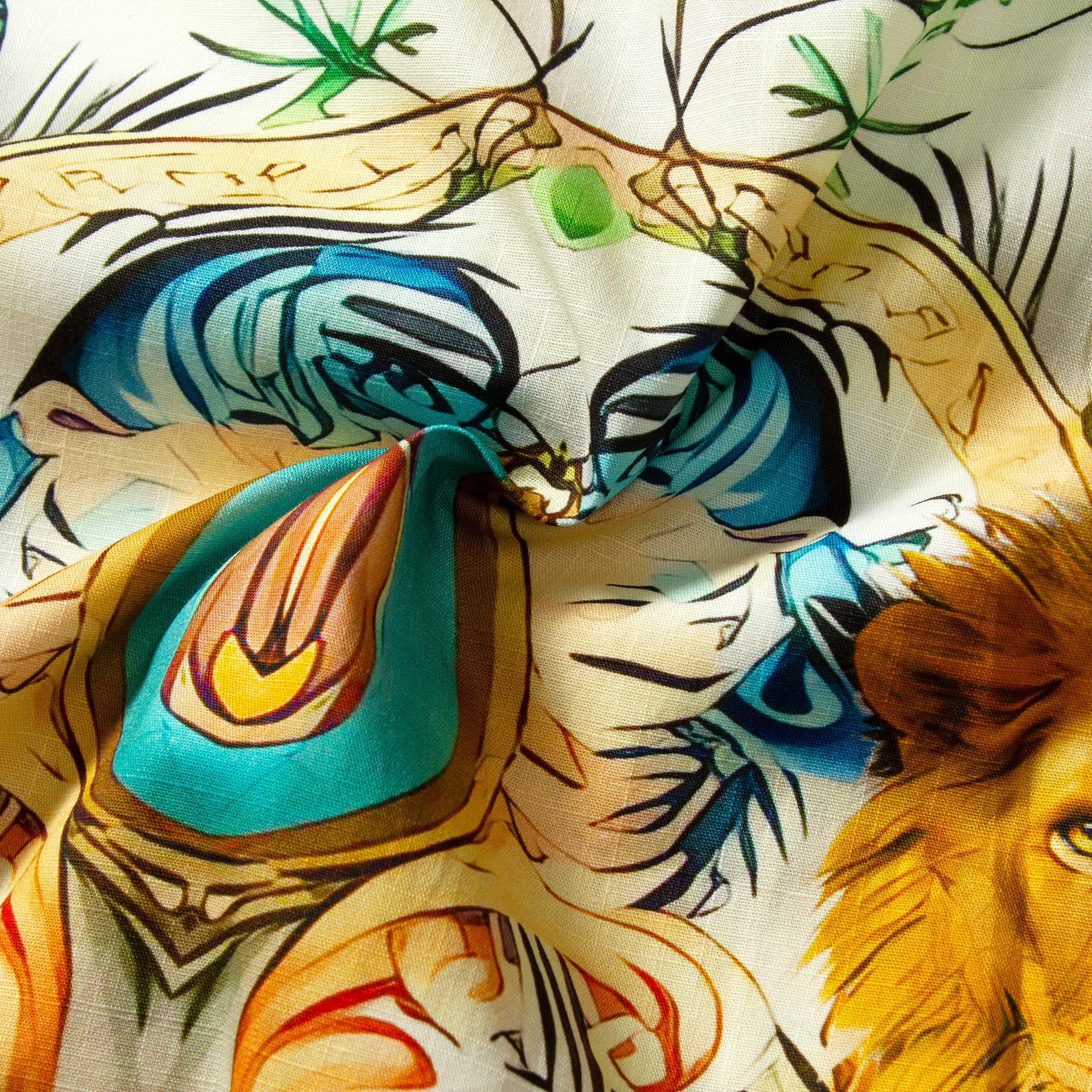 Wild Animal Print Short Sleeve Shirt for Men Jonvidesign