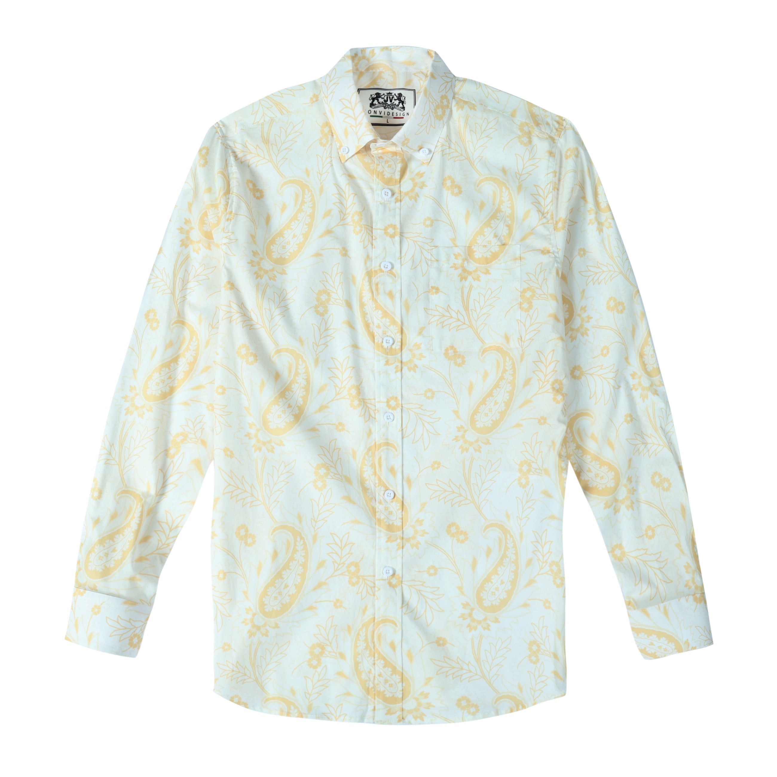 Yellow Paisley Button Down Shirt Jonvidesign