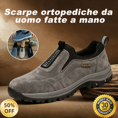 ✅Scarpe in pelle scamosciata di alta qualità🦶Alleviano il dolore e la fascite ai piedi - Impermeabili e antiscivolo🔴Scarpe ortopediche