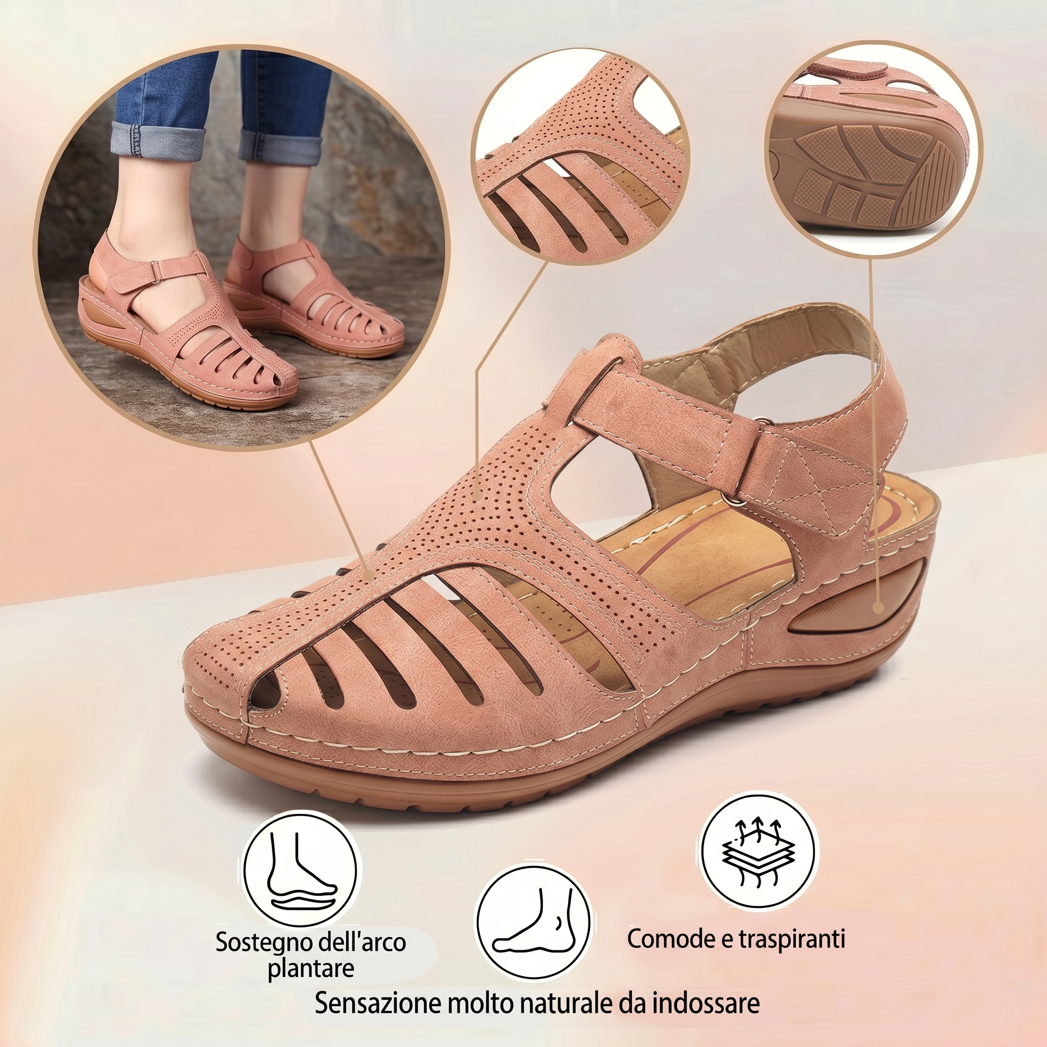 Le scarpe da spiaggia più comode del 2026 ⏰️ Non perderti l'offerta di oggi con il 50% di sconto! ✅ Sandali di alta qualità 🦶 Leggeri ed eleganti - Impermeabili e antiscivolo 🔴