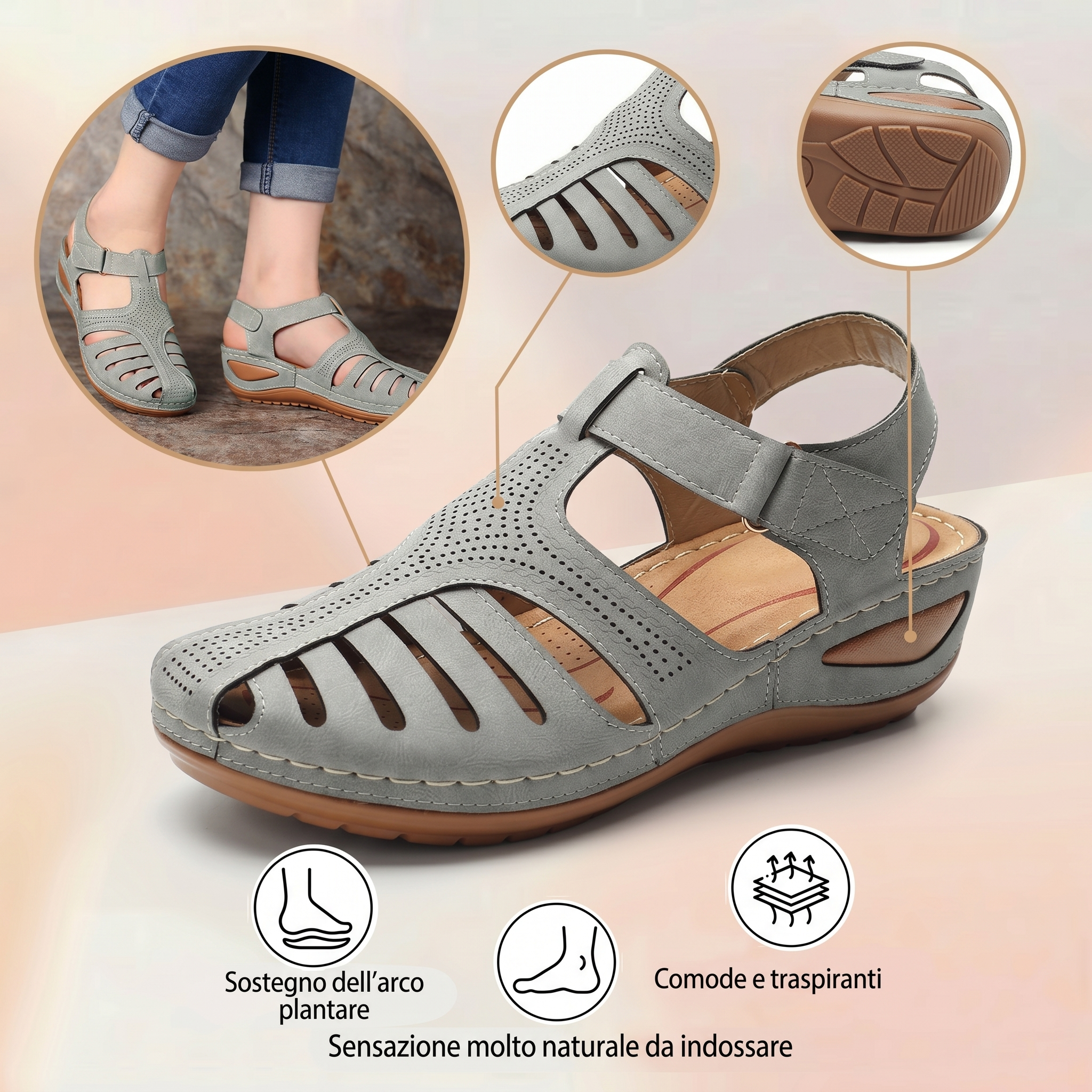 Le scarpe da spiaggia più comode del 2026 ⏰️ Non perderti l'offerta di oggi con il 50% di sconto! ✅ Sandali di alta qualità 🦶 Leggeri ed eleganti - Impermeabili e antiscivolo 🔴