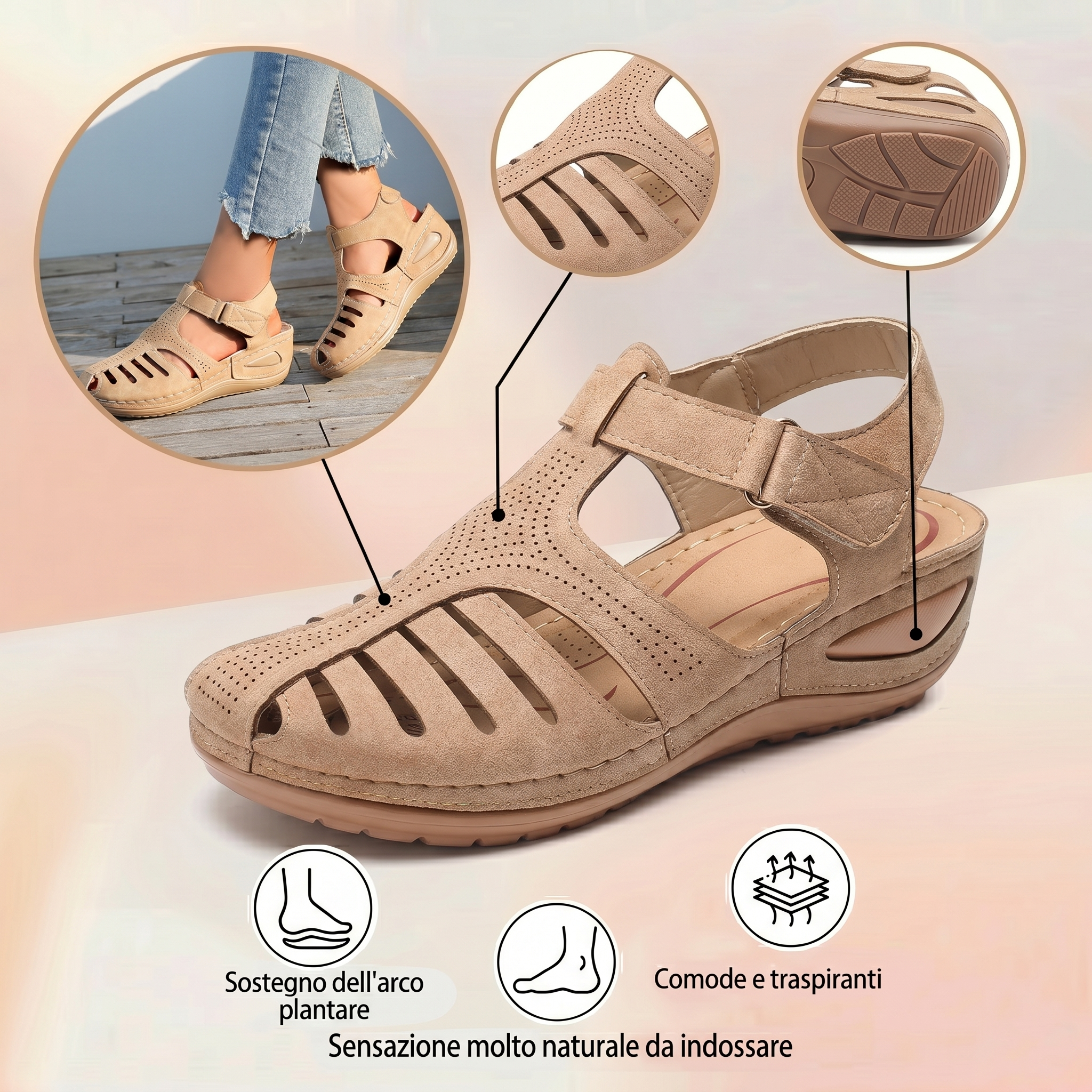 Le scarpe da spiaggia più comode del 2026 ⏰️ Non perderti l'offerta di oggi con il 50% di sconto! ✅ Sandali di alta qualità 🦶 Leggeri ed eleganti - Impermeabili e antiscivolo 🔴