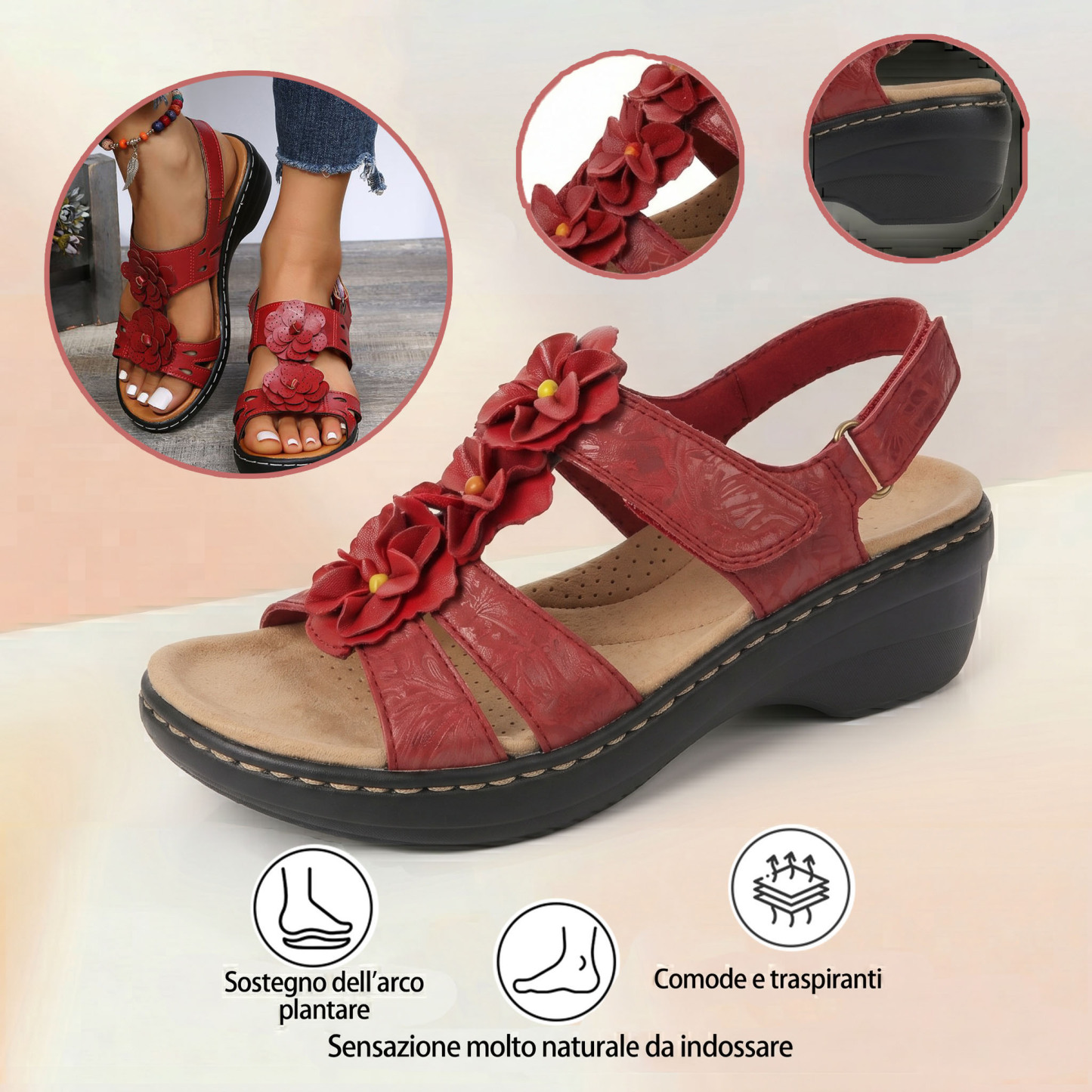 ✅Sandali di alta qualità🦶 Realizzati su misura per le donne - Impermeabili, antiscivolo🔴 Scarpe ortopediche