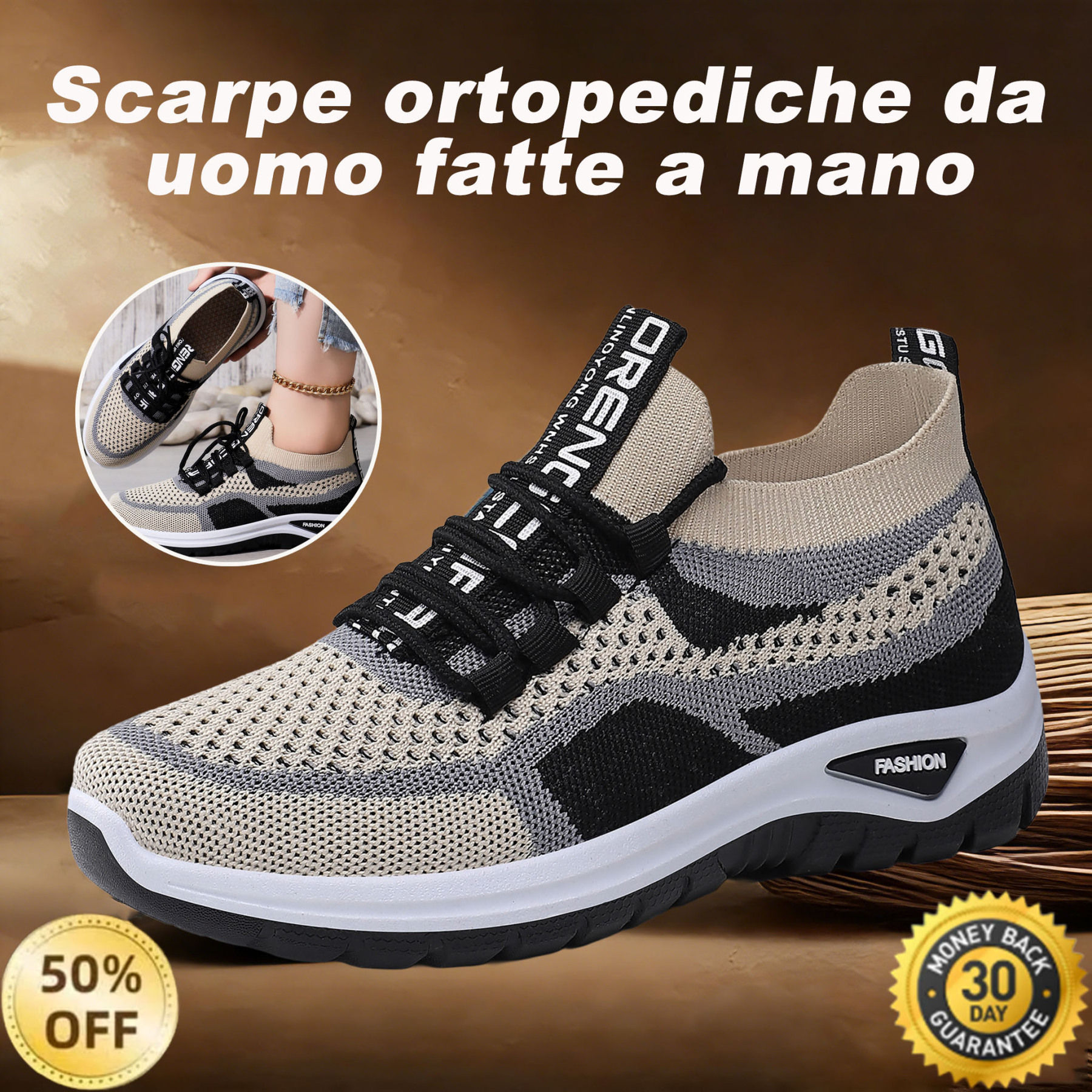 🎁Ultimo giorno per usufruire dello sconto del 50%, non perderlo! ⏰Allevia il dolore ai piedi e la fascite - Scarpe ortopediche impermeabili e antiscivolo🔴