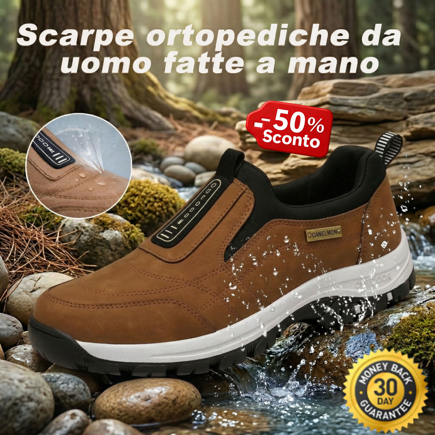 ✅Scarpe in pelle scamosciata di alta qualità🦶Alleviano il dolore e la fascite ai piedi - Impermeabili e antiscivolo🔴Scarpe ortopediche