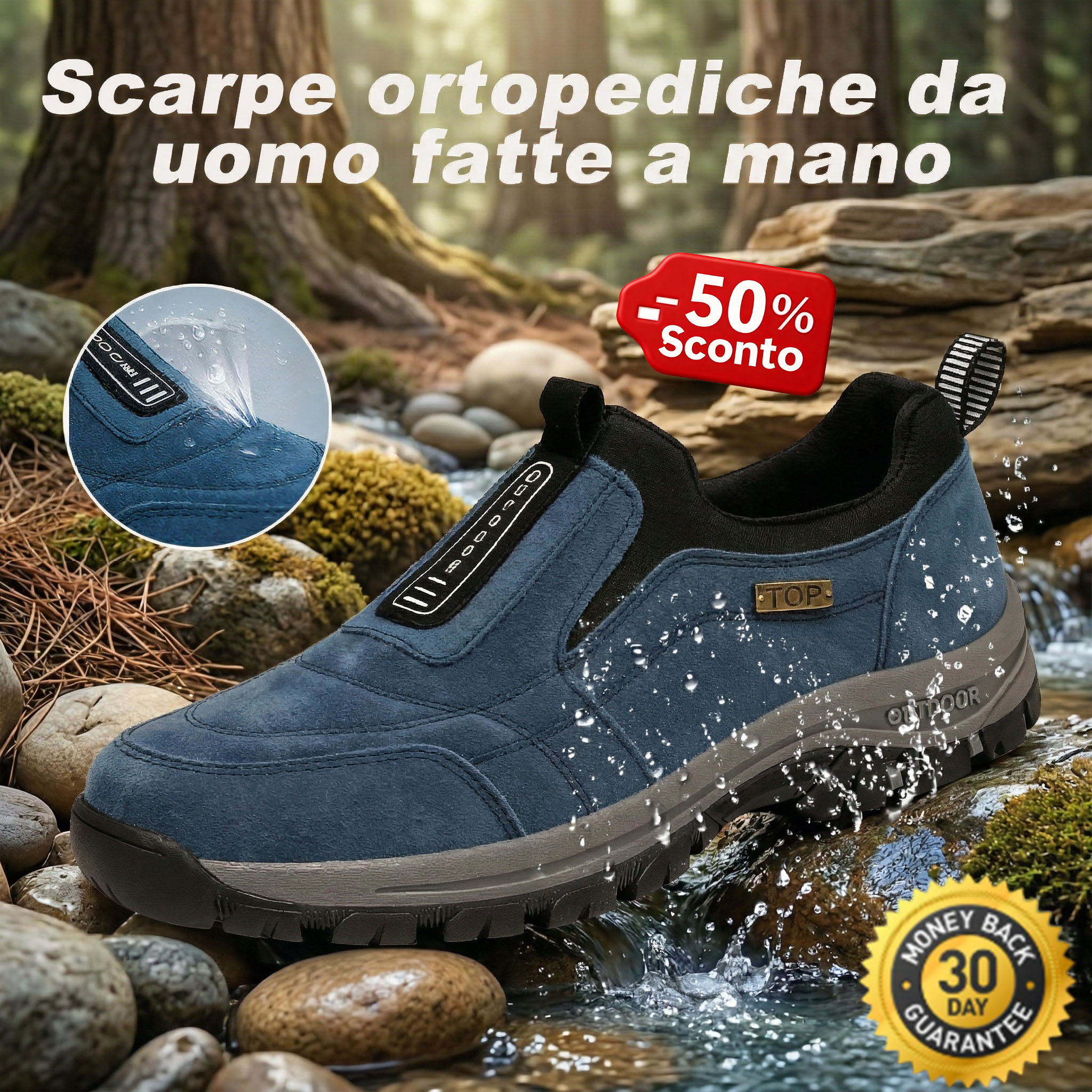 ✅Scarpe in pelle scamosciata di alta qualità🦶Alleviano il dolore e la fascite ai piedi - Impermeabili e antiscivolo🔴Scarpe ortopediche
